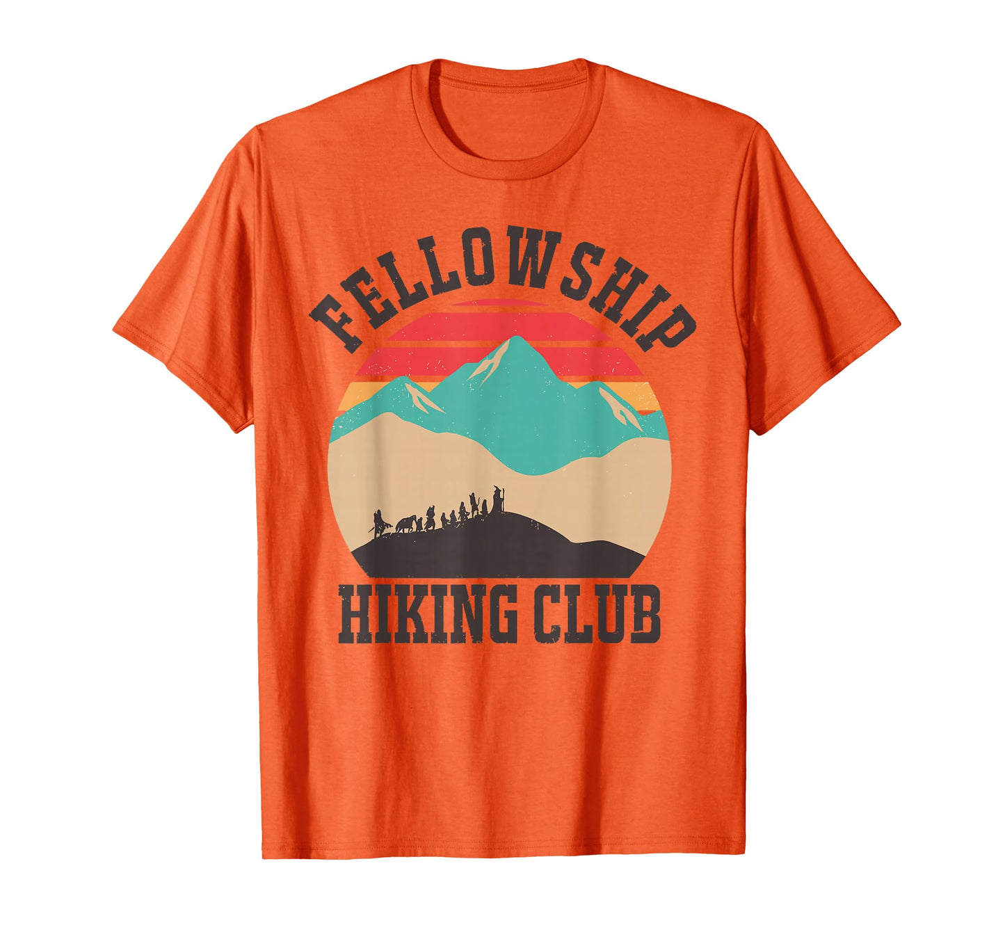 Fellowship Retro Hiking Club Mountain Nature Hiking Camping T-Shirt