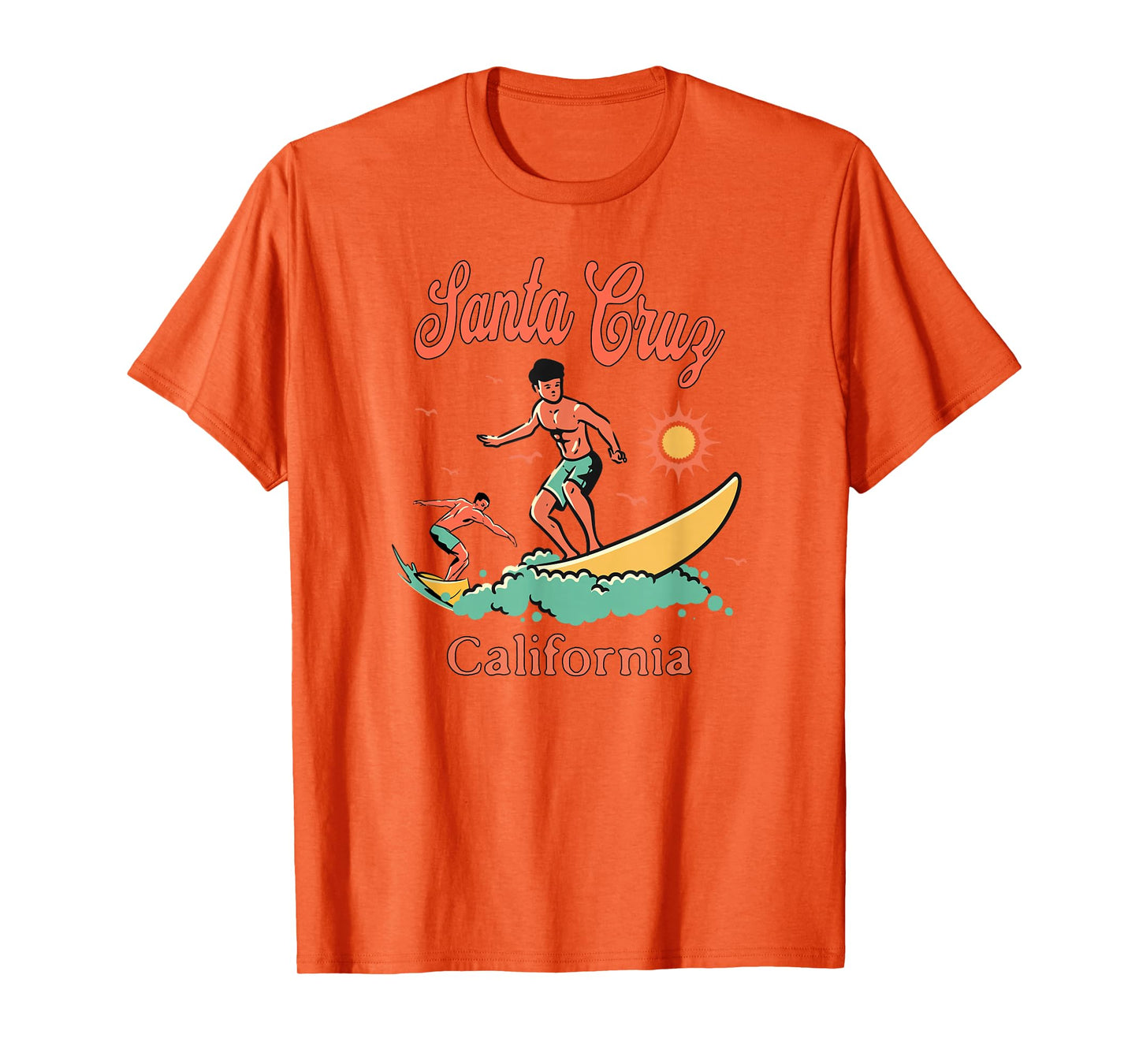 California Santa Cruz CA Surfer Surfing Beach Vacation T-Shirt