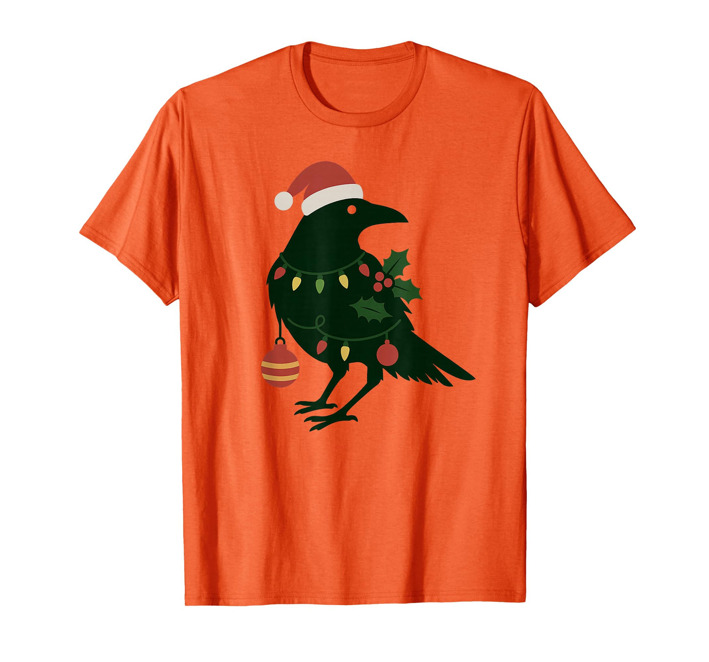 Beautiful Black Crow Raven Bird Christmas Ornament Design T-Shirt