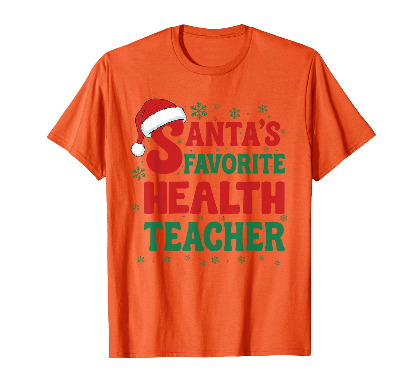 Santa's Favorite Health Teacher Christmas Holiday Pajama T-Shirt