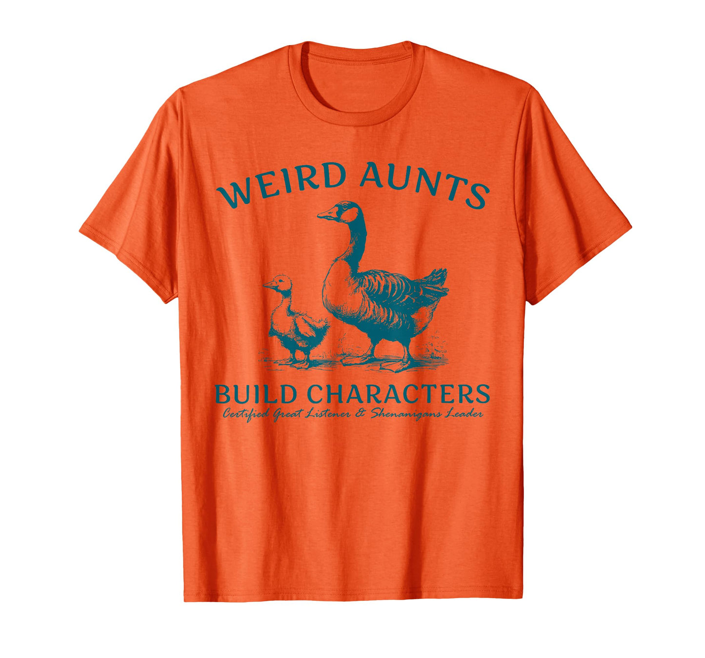 Weird Aunt Builds Character Funny Silly Goose Aunt Sayings T-Shirt