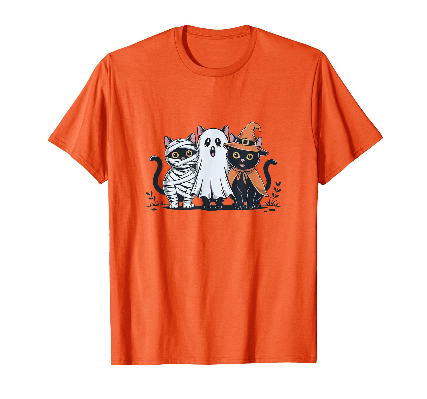 Ghost Black Cat Halloween Witch Black Cat Mom Cat Lover T-Shirt