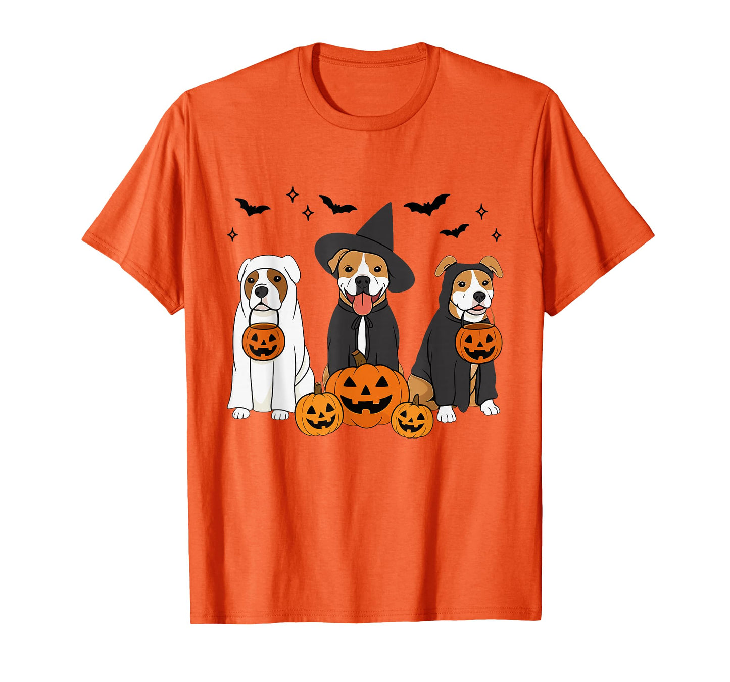 American Staffordshire Terrier Halloween Witch Amstaff Dog T-Shirt