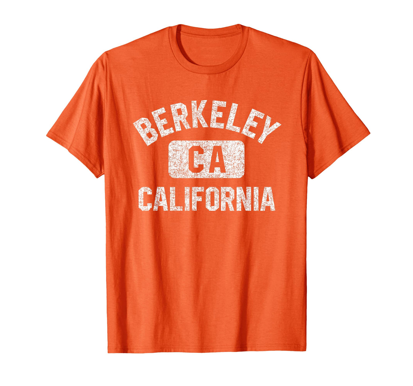 Berkeley California Gym Style Pink w Distressed White Print T-Shirt