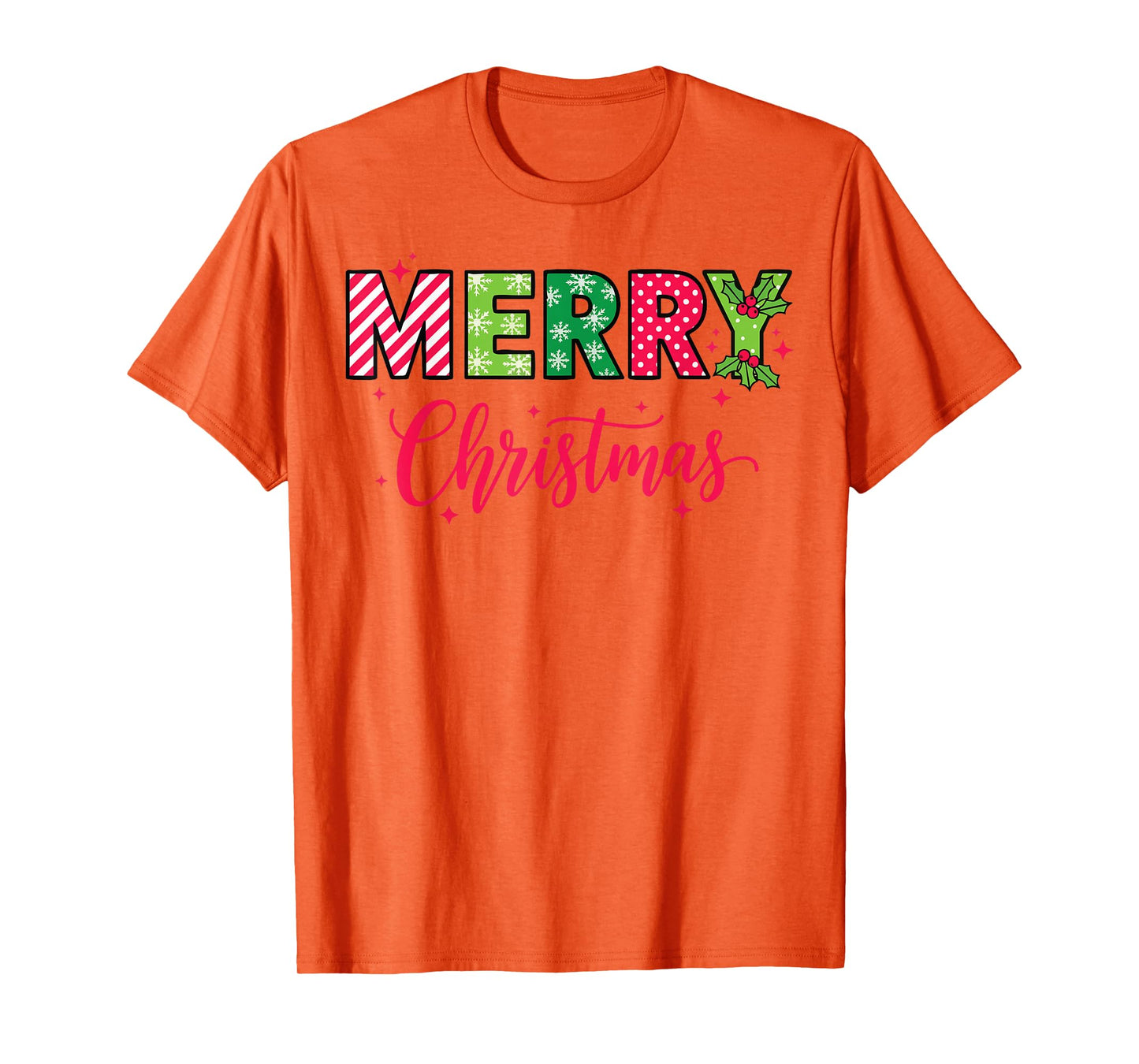 Merry Christmas Lights Red Santa Hat Xmas Family Men Women T-Shirt