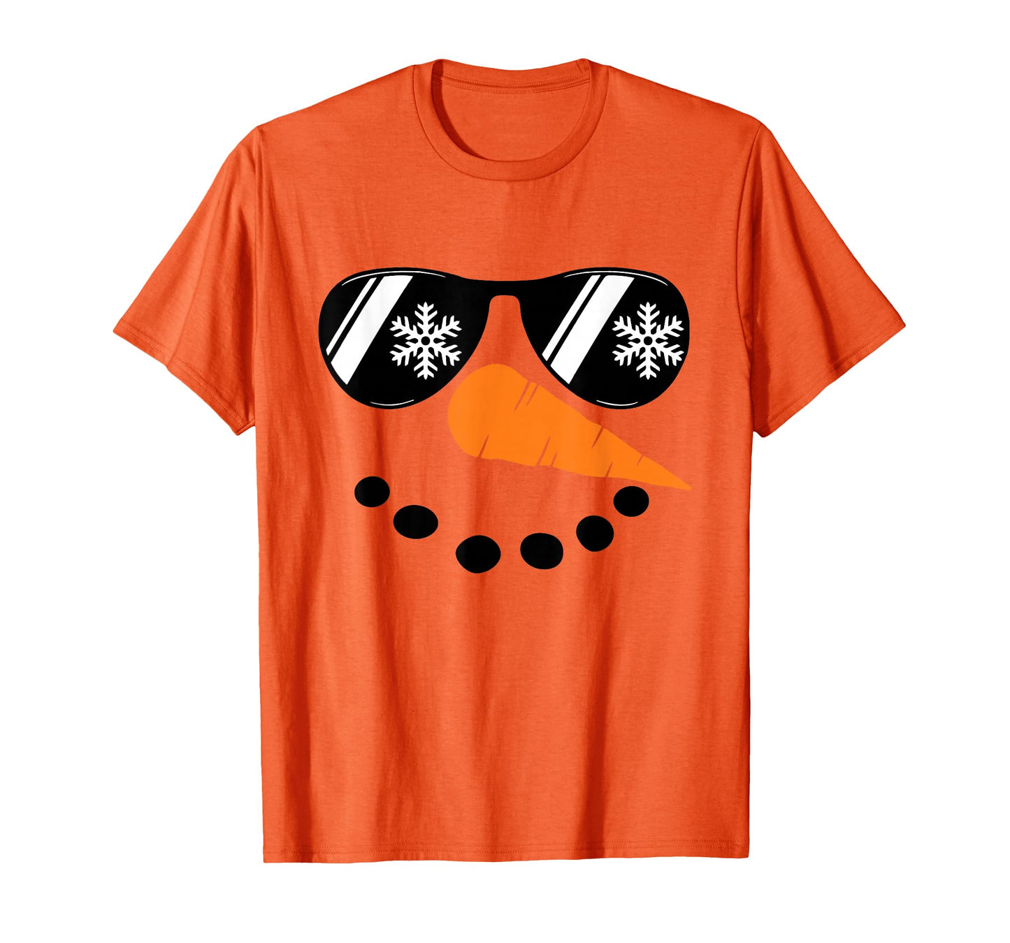 Cool Snowman Face Glasses Christmas Xmas Costume Boy Men T-Shirt