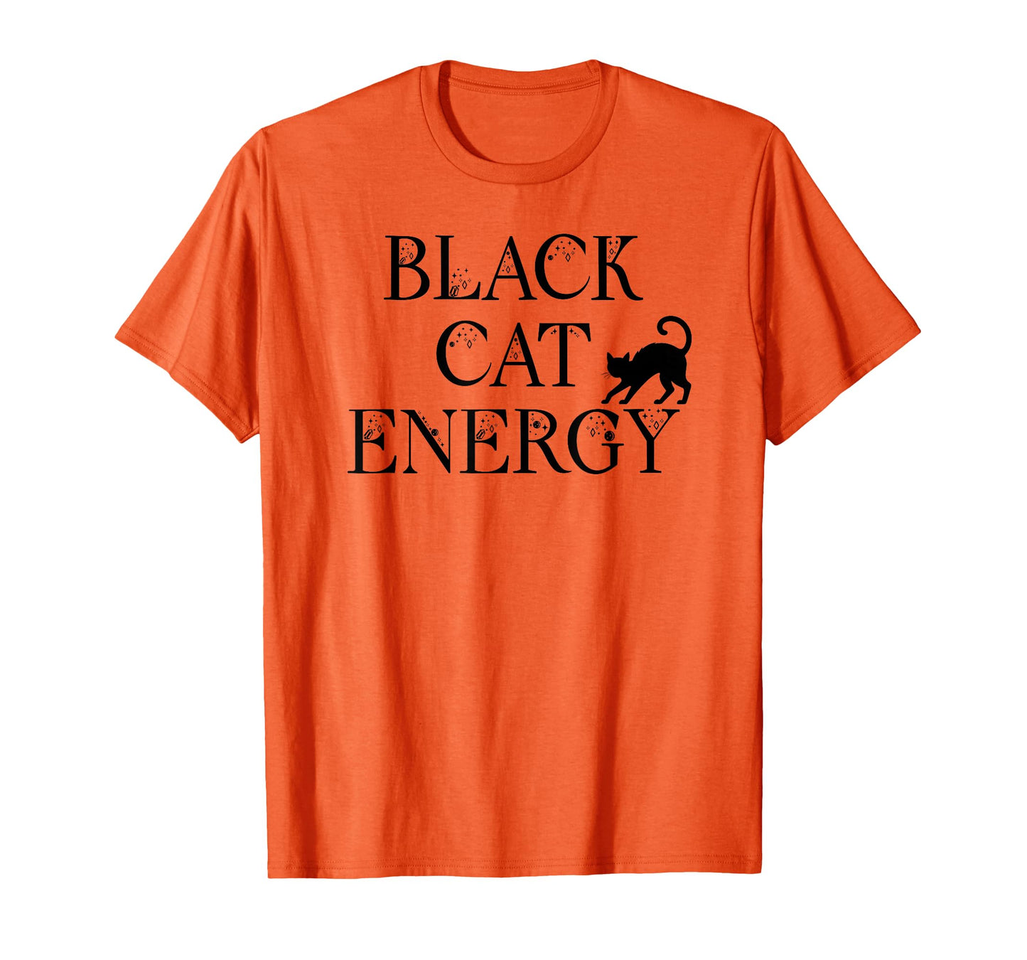 Black Cat Witch Energy Black Cat Halloween Cute Witchy Cat T-Shirt