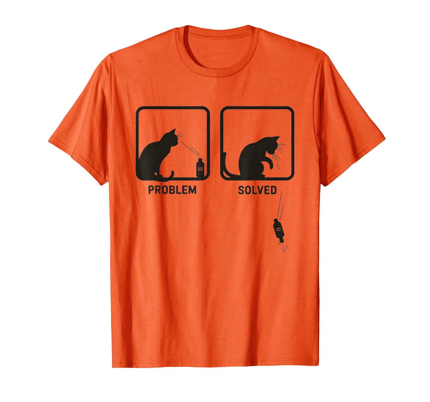 Problem Solved Funny Sarcastic Cat Graphic T-Shirt