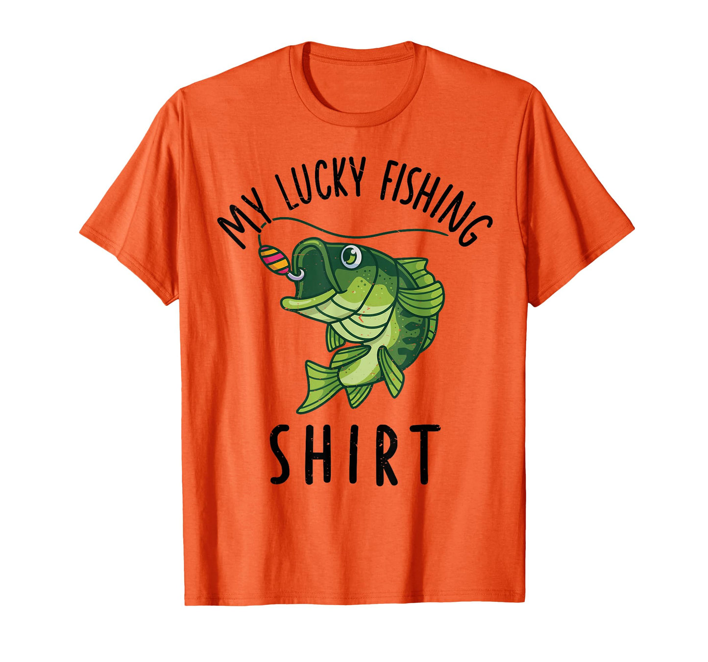 Kids My Lucky Fishing-Shirt Boys Large Mouth Bass Dad Funny T-Shirt