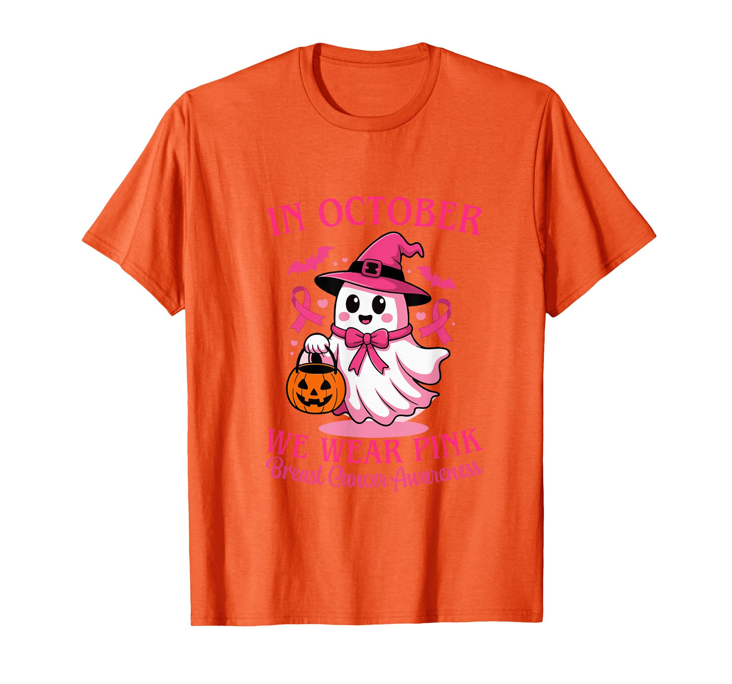 in October We Wear Pink Breast Cancer Awareness T-Shirt