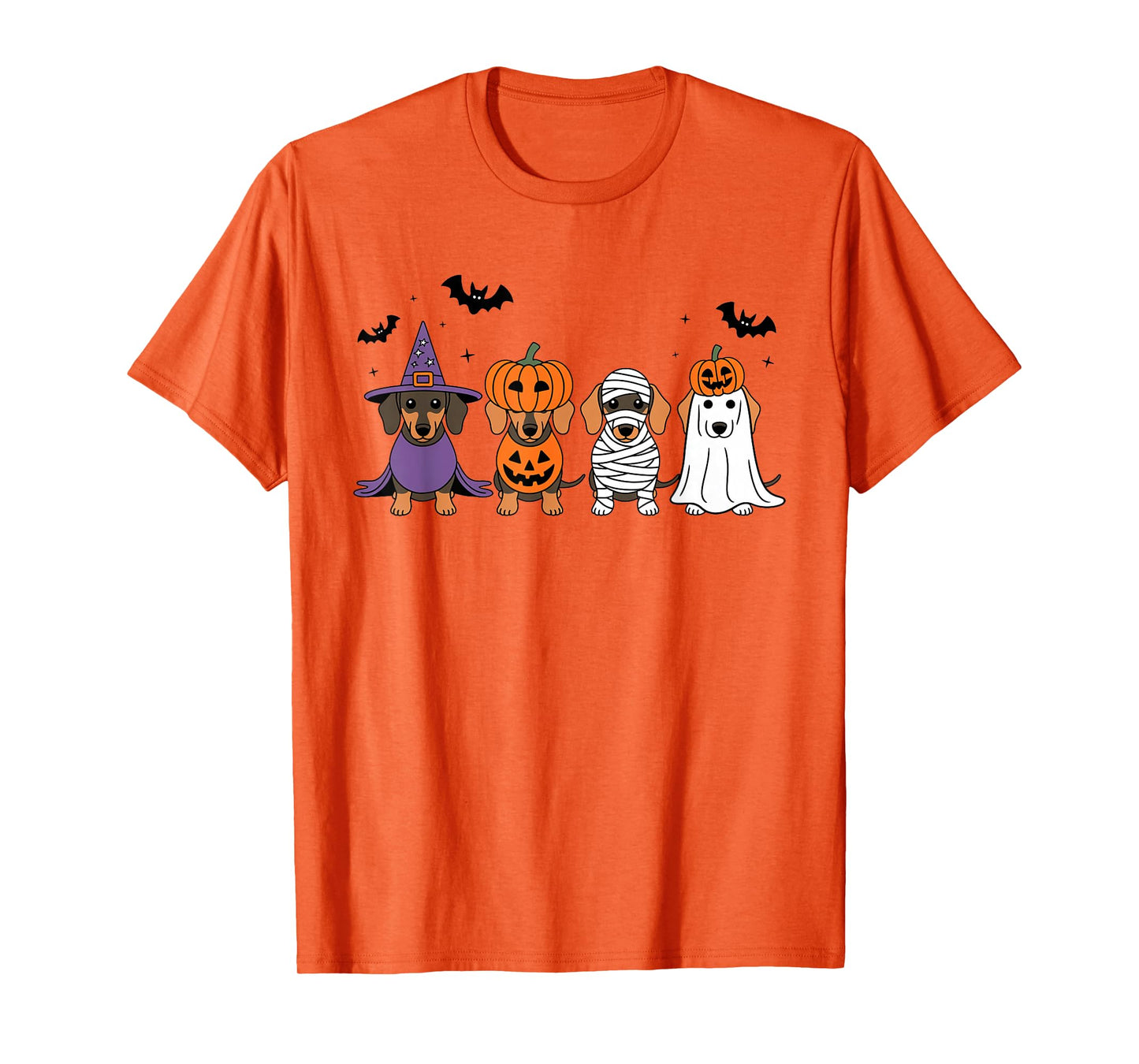 Weiner Dog Witch Happy Halloweenie Cute Halloween Dachshund T-Shirt