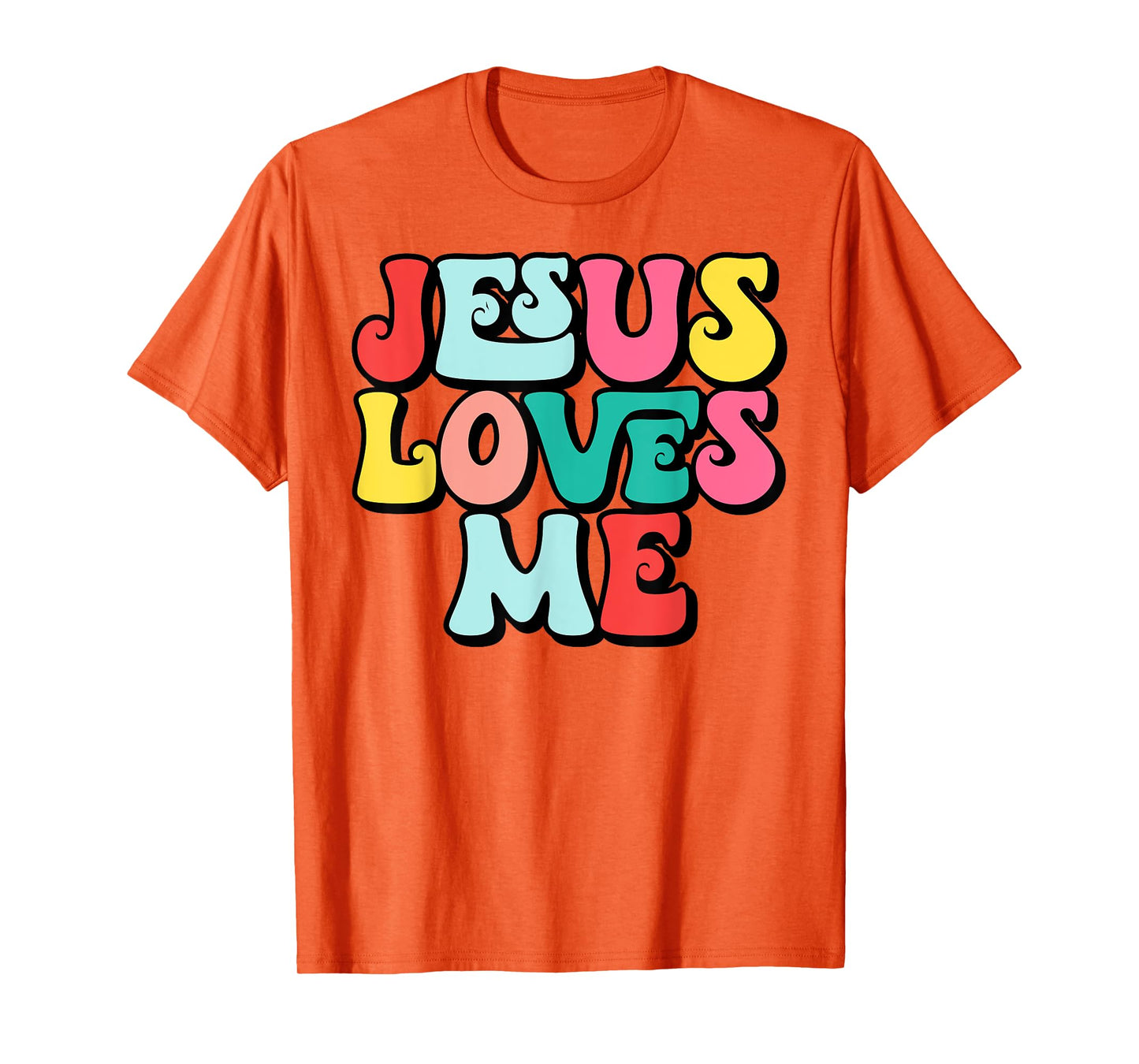 Jesus Loves Me Retro Vintage Groovy Style Men Womens T-Shirt
