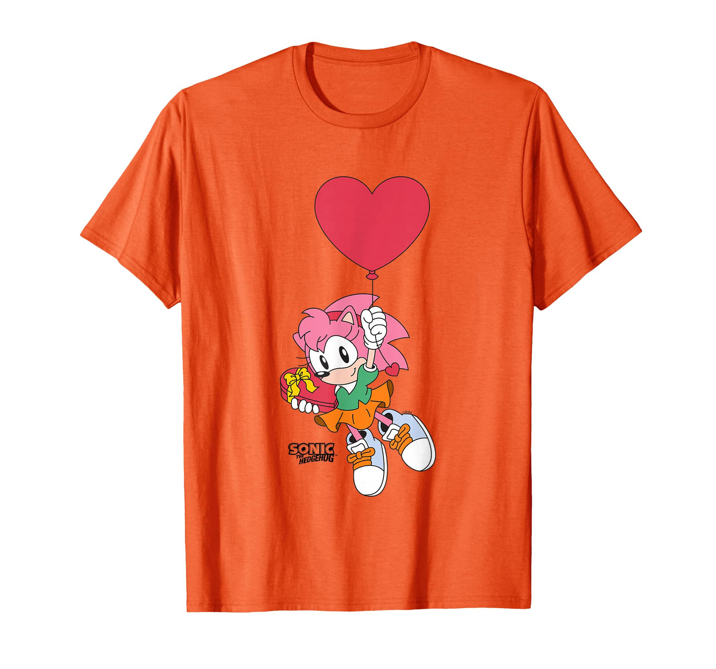 Sonic The Hedgehog Valentine's Day Cute Amy Rose Chest Logo T-Shirt