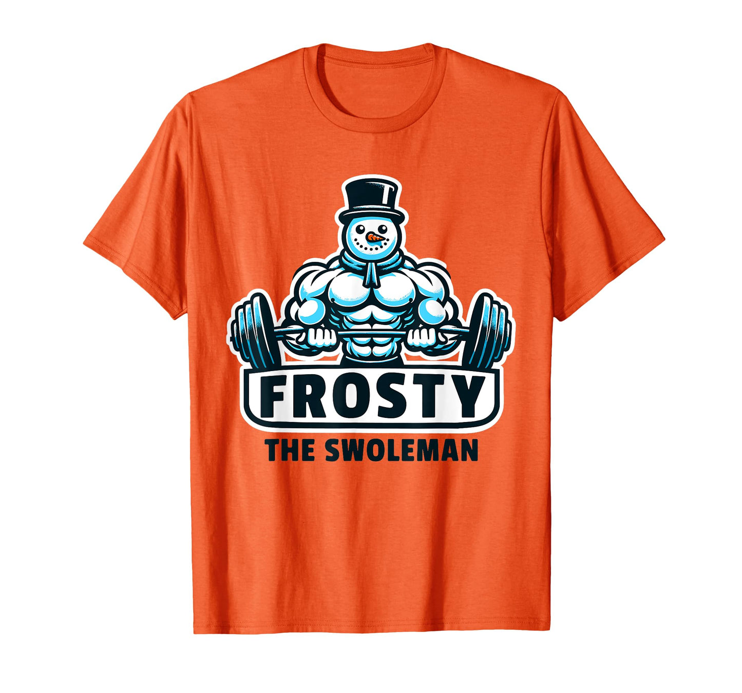 Frosty Swoleman Funny Christmas Workout Gym Weight Lifting T-Shirt