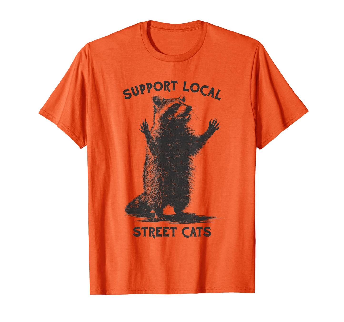 Funny Street Cat Vintage Support Local Street Cats Raccoon T-Shirt for Men Women