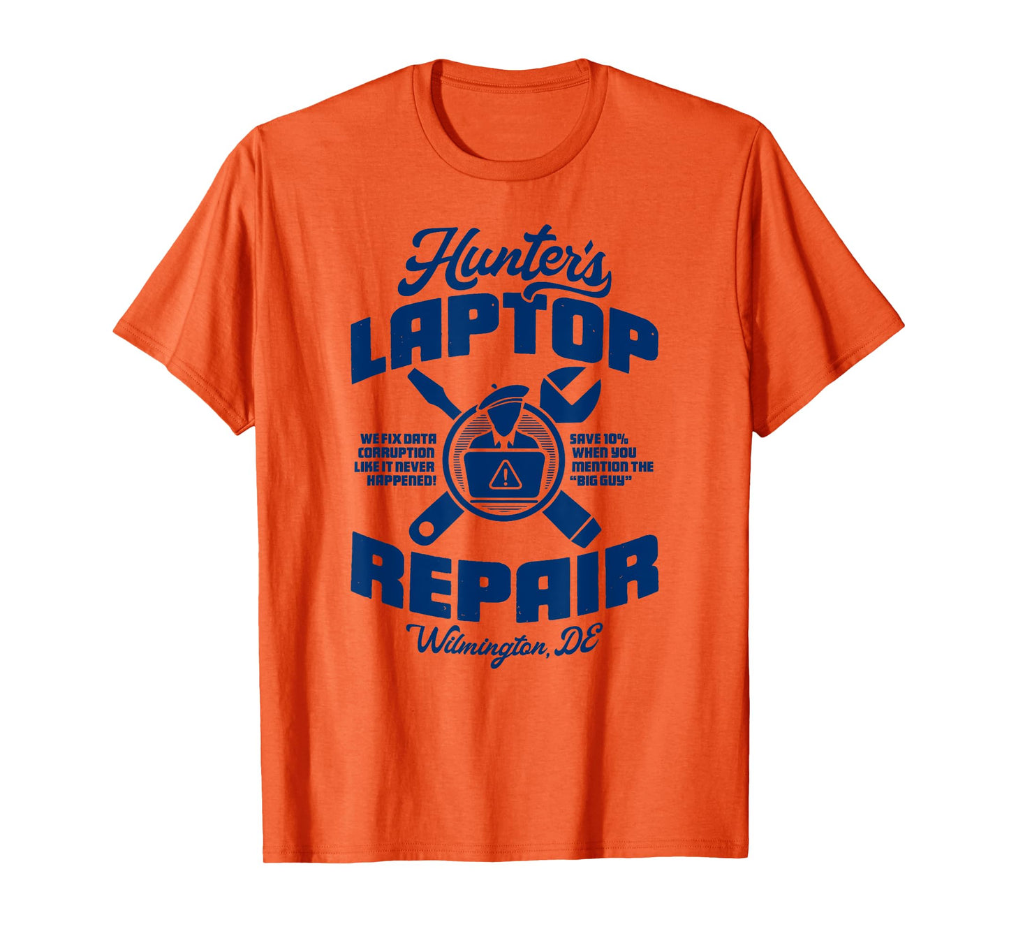HUNTER'S LAPTOP REPAIR - parody shop politics conservative T-Shirt