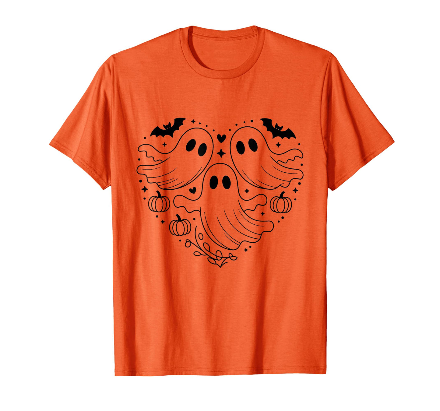Black Ghost Heart Halloween Family Costume Men Women T-Shirt
