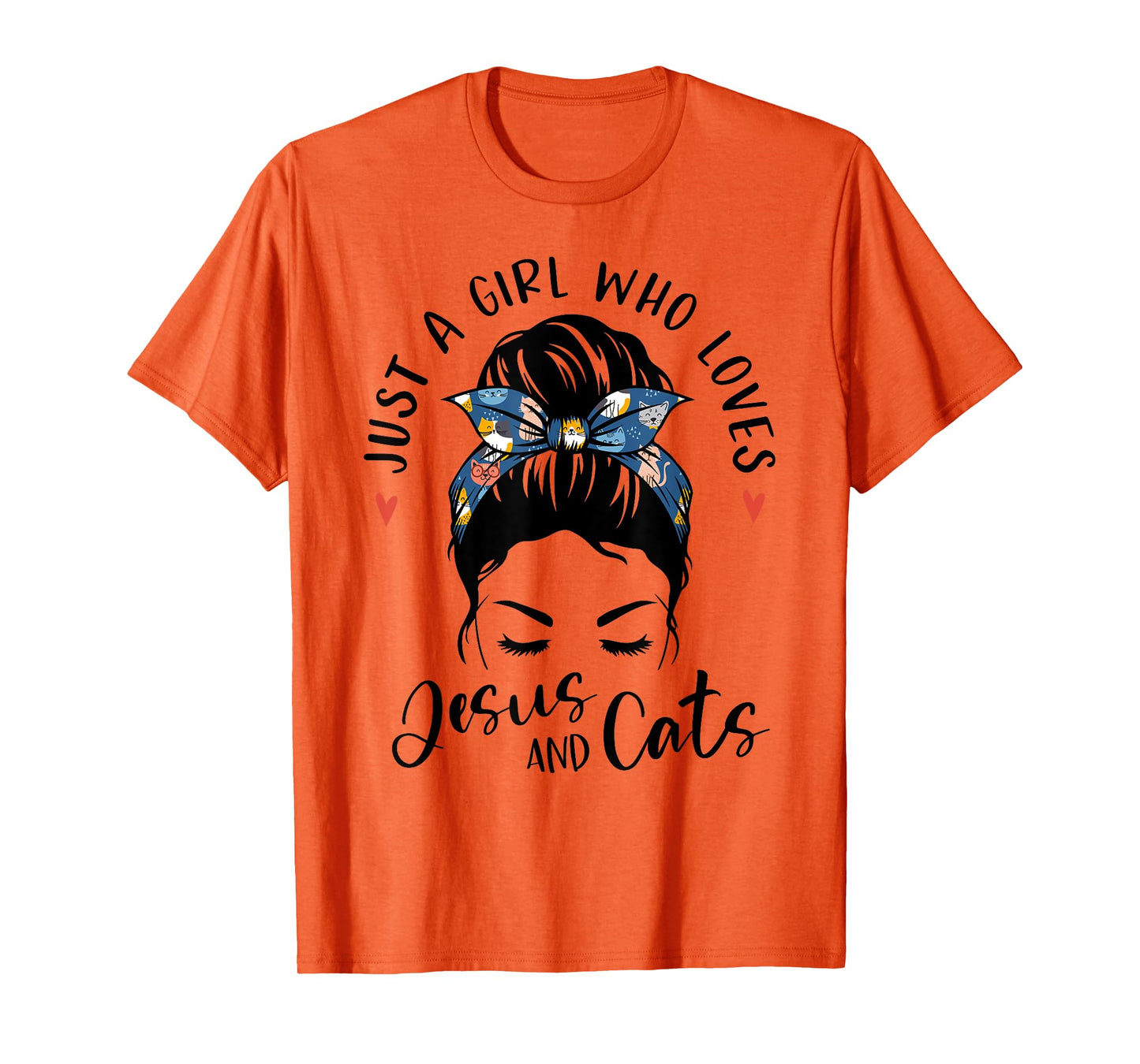 Just A Girl Who Loves Jesus And Cats Christian Gifts Kitty T-Shirt