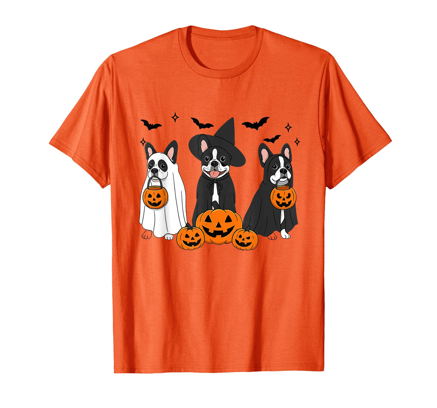 Witch Boston Terrier Halloween Boston Terrier Ghost Dog Mom T-Shirt