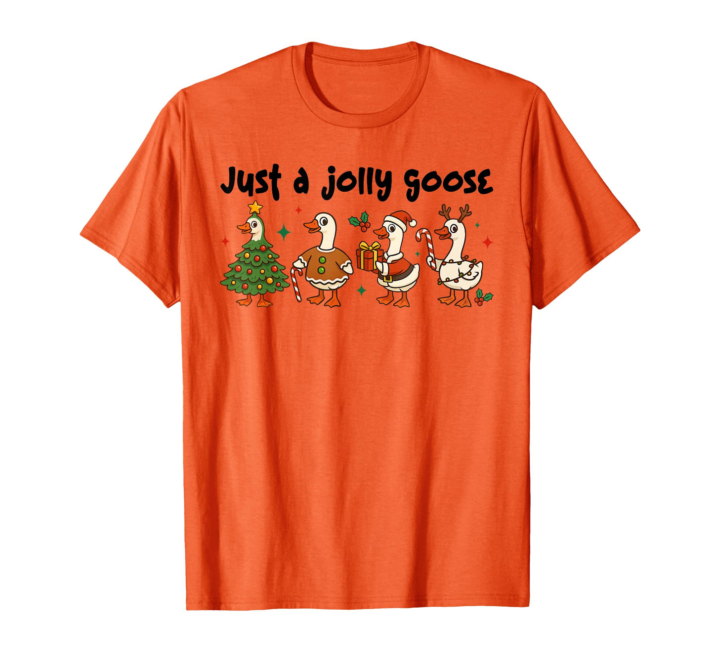 Funny Just A Jolly Goose Christmas Silly Goose Santa Pajama T-Shirt