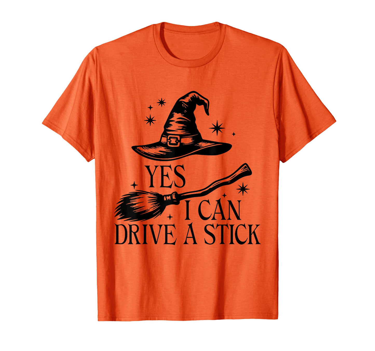 Yes I Can Drive Vintage A Stick Spooky Witch Halloween Quote T-Shirt