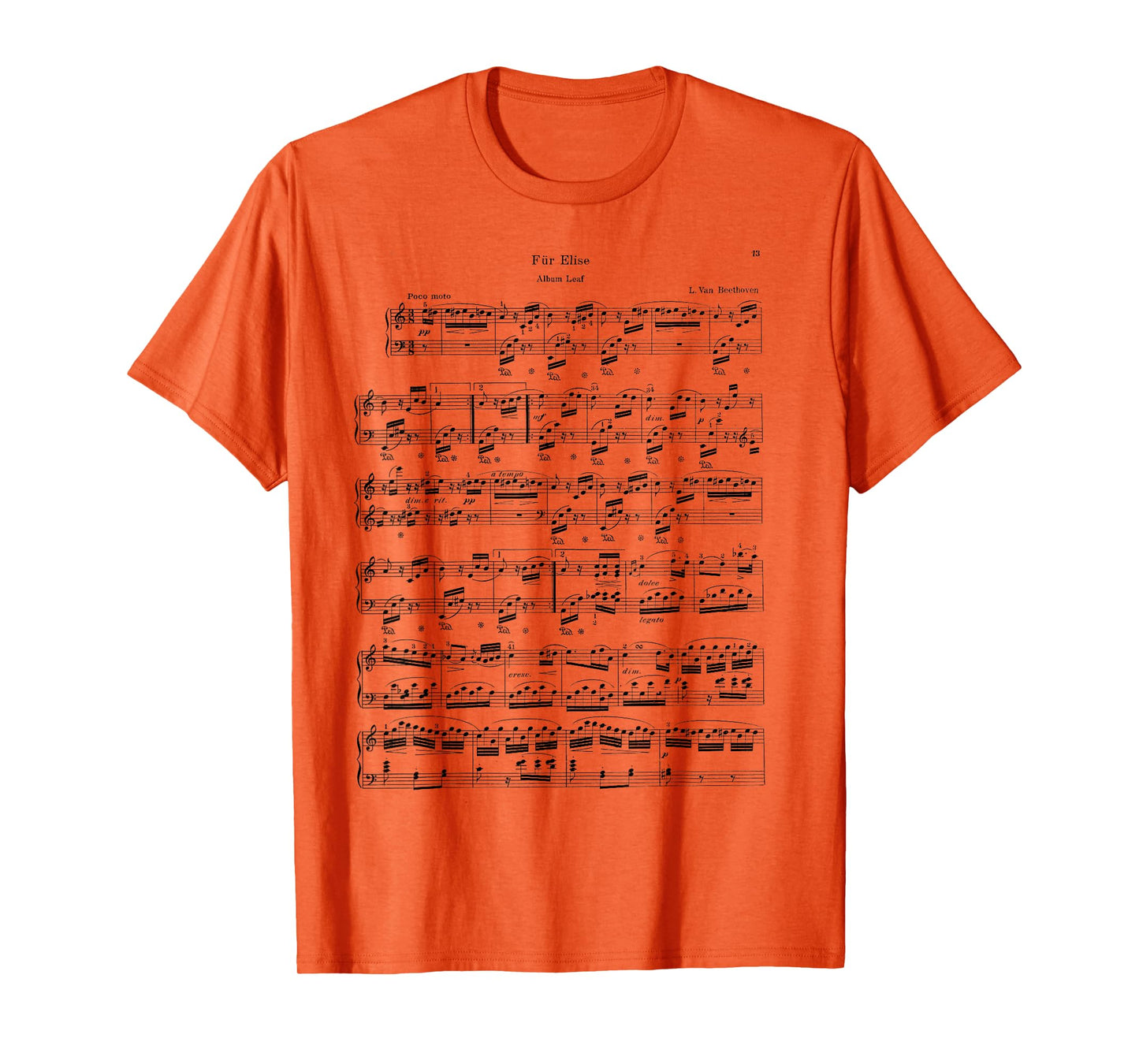 Fur Elise Beethoven Piano Sheet Music Vintage T-Shirt