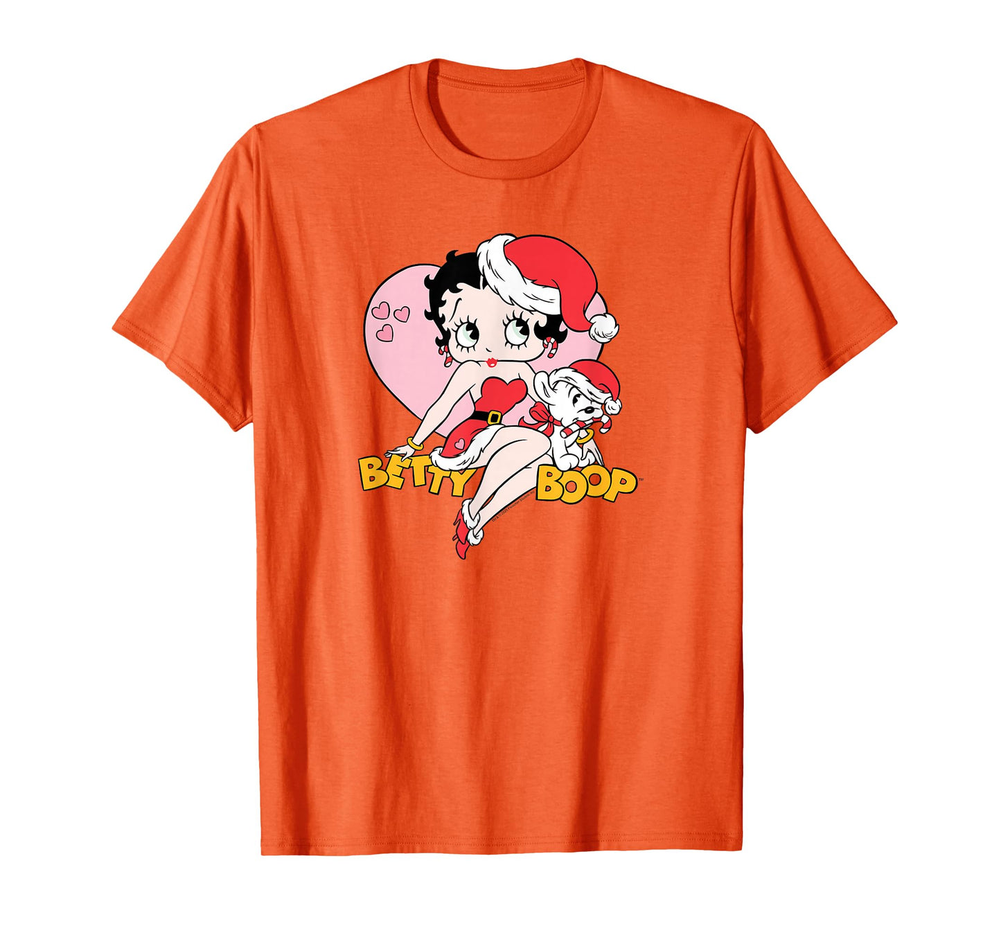 Betty Boop Christmas Betty and Pudgy Santa Hats Christmas T-Shirt