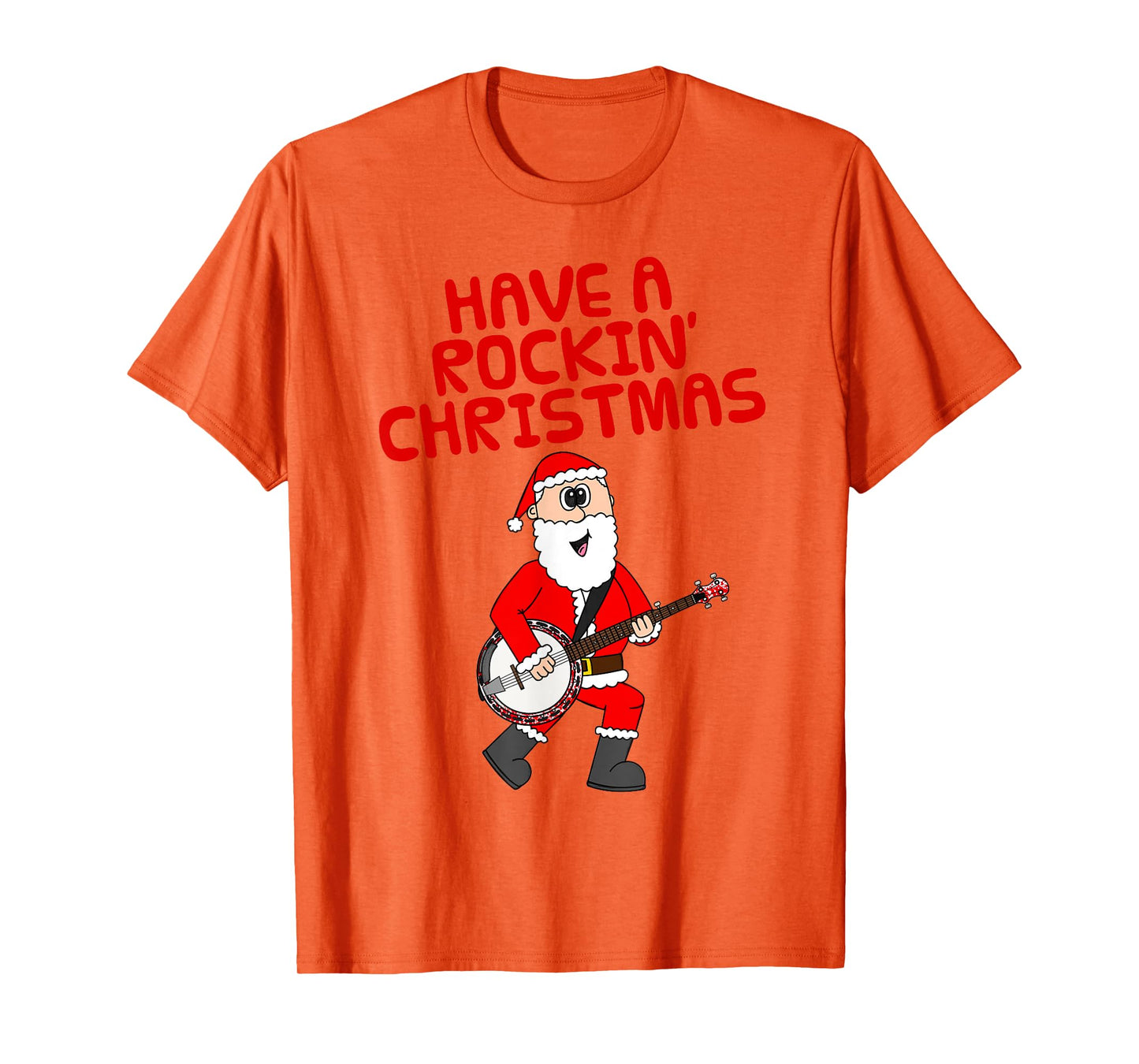Christmas Banjoist, Santa Playing Banjo Music Teacher T-Shirt