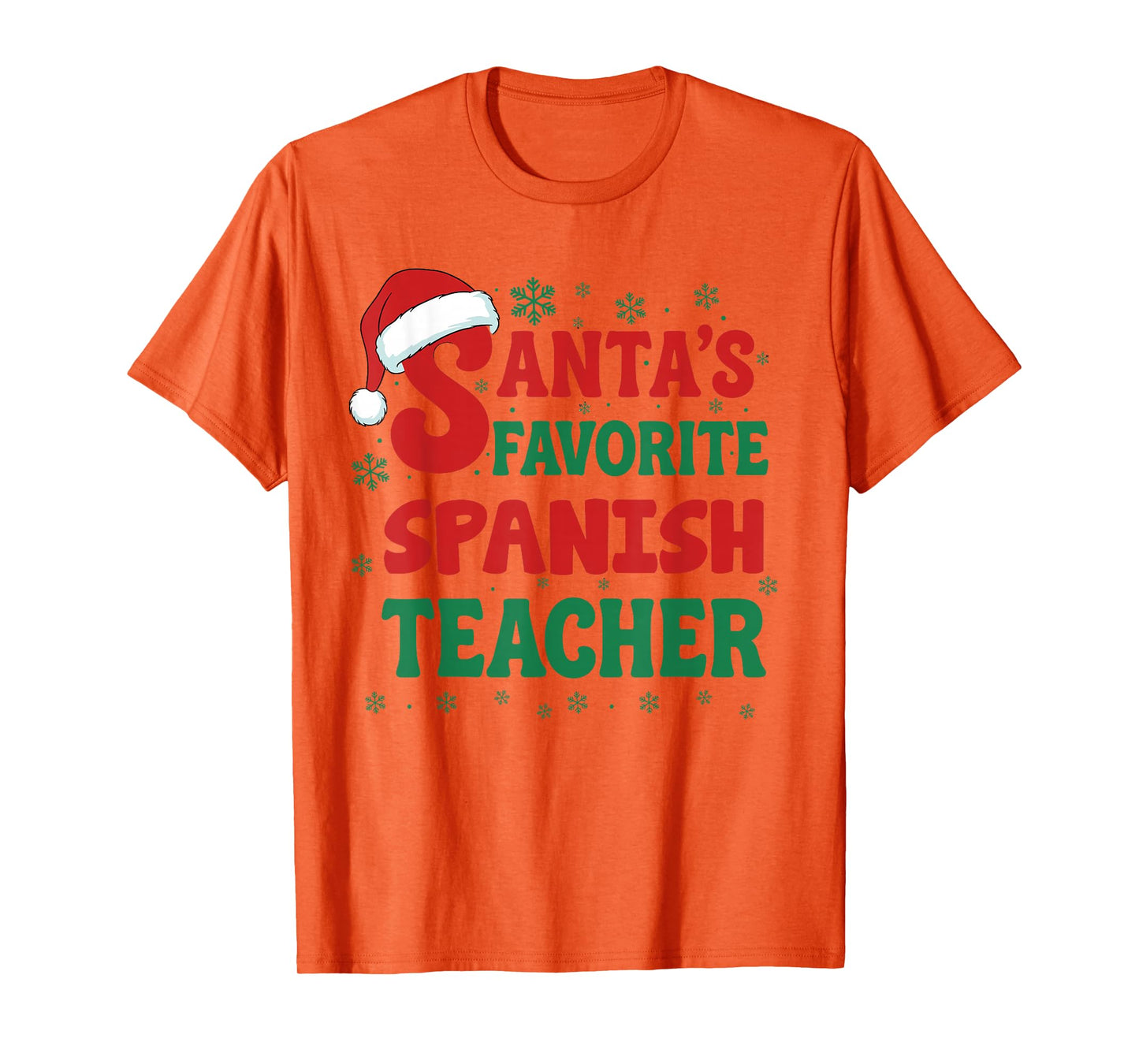 Santa's Favorite Spanish Teacher Christmas Holiday Pajama T-Shirt