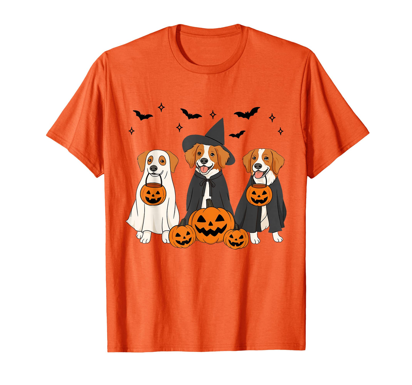 Witch Brittany Spaniel Dog Halloween Ghost Brittany Dog Mom T-Shirt