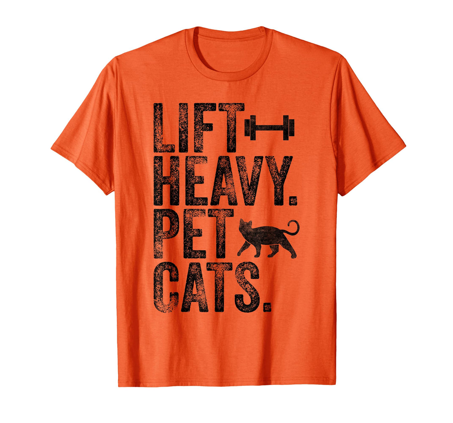 Lift Heavy Pet Cats Funny Gym Workout Weight Lifting Vintage T-Shirt