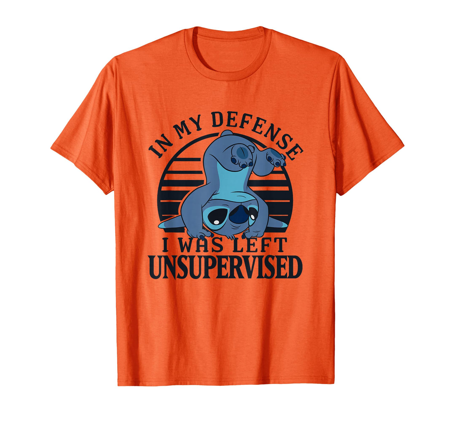 Disney Lilo & Stitch I Was Left Unsupervised Retro Stripes T-Shirt