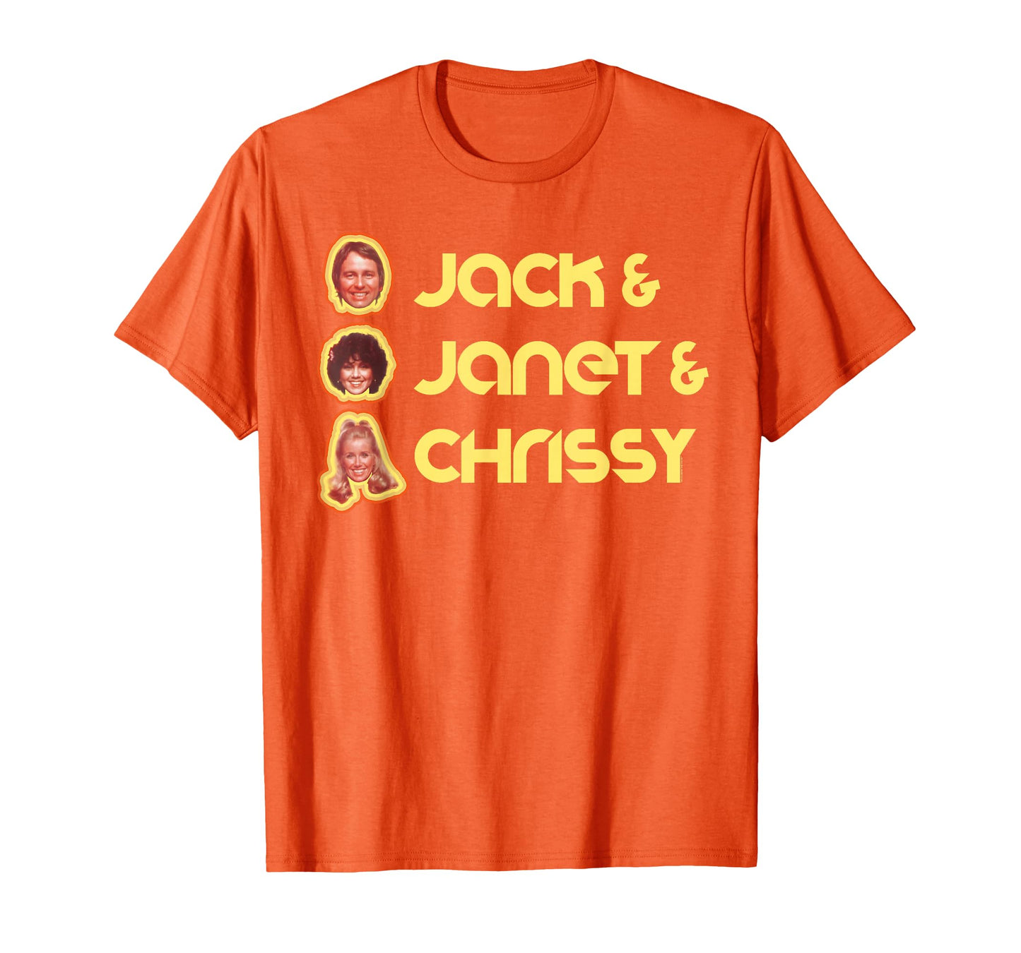 Jack & Janet & Chrissy Three's Company Roommate Faces Retro T-Shirt