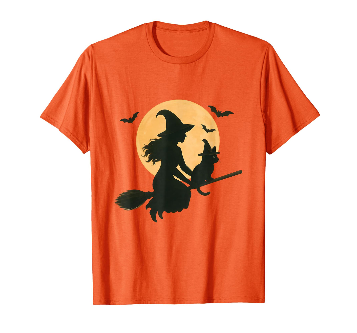 Witch and Cute Cat Black Kitten for Halloween Costume Party T-Shirt