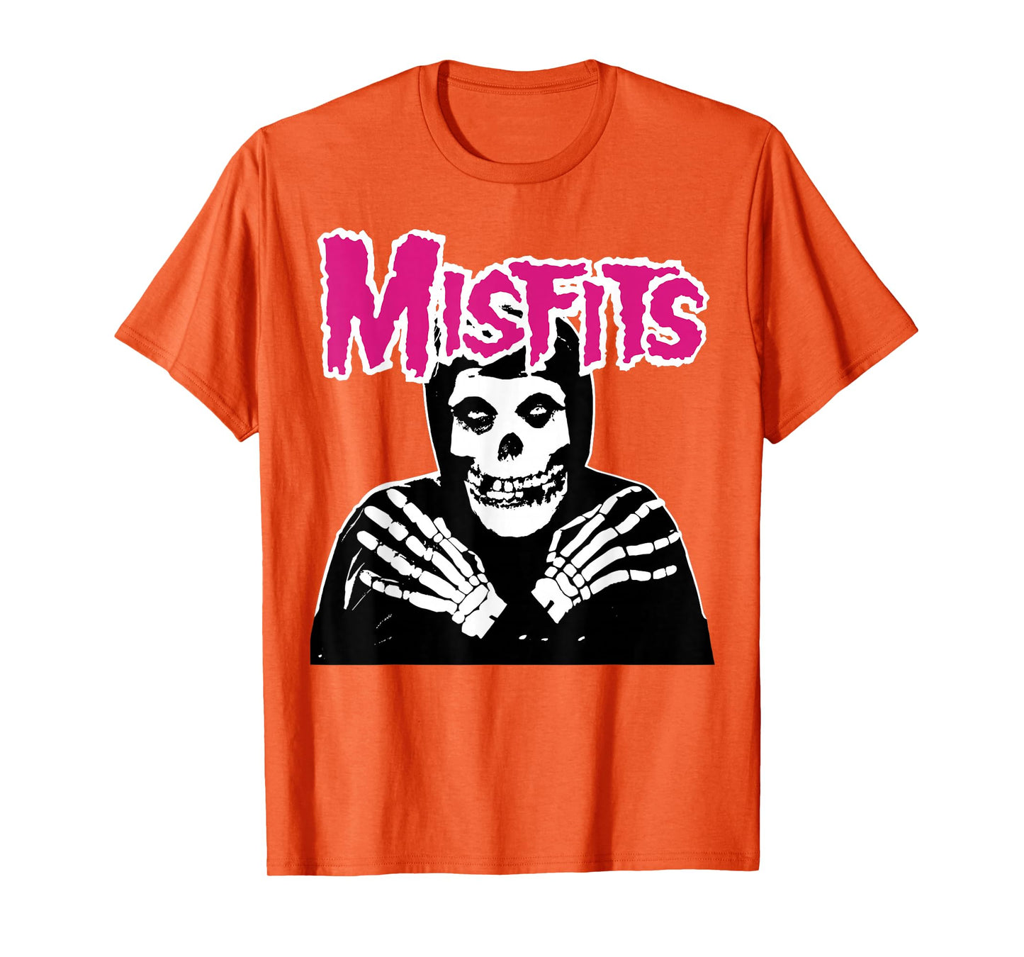 Misfits – Cross Hands Pink Skull White T-Shirt