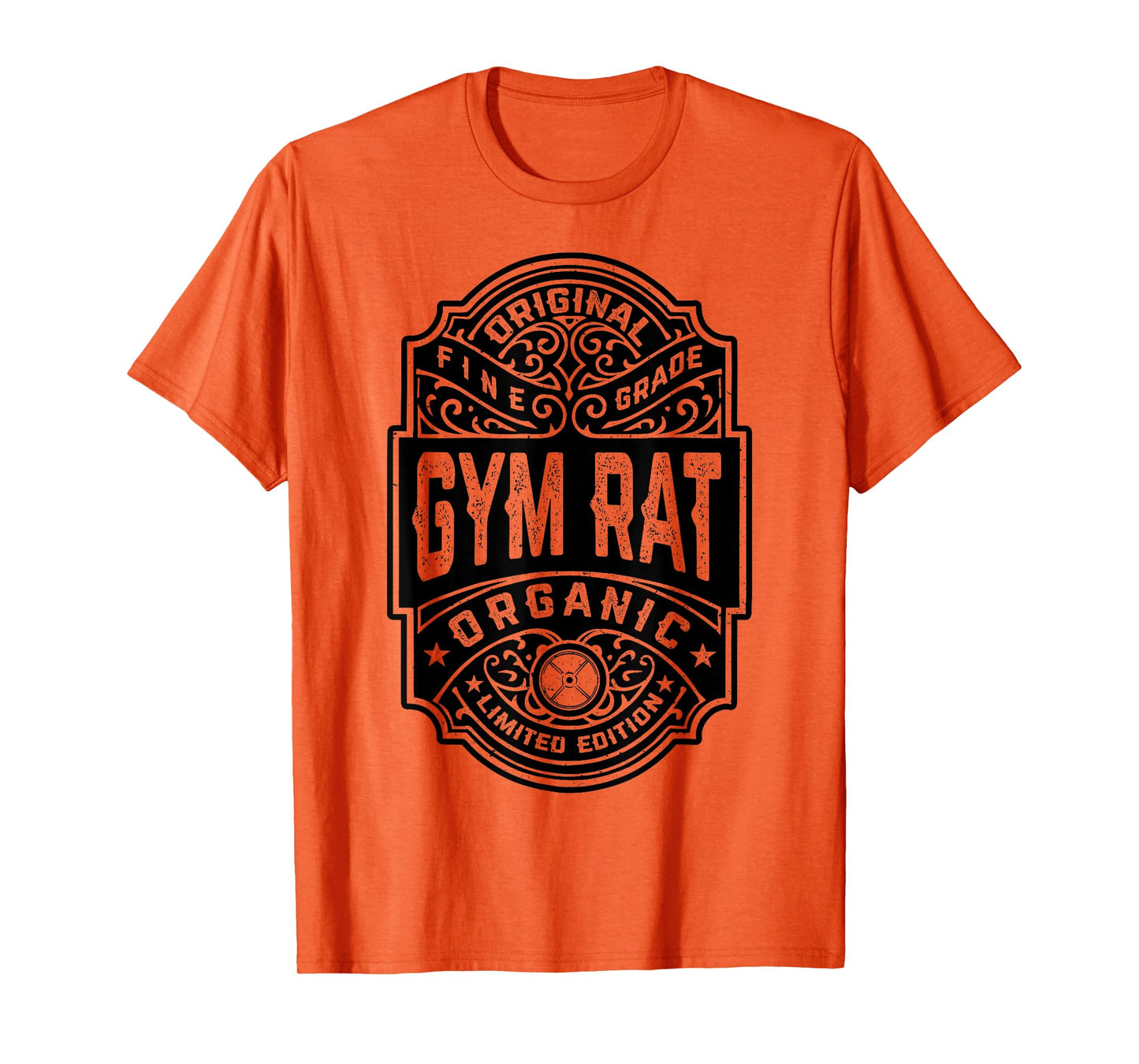 Gym Rat Vintage Whiskey Label Bodybuilding Gym Workout Men T-Shirt