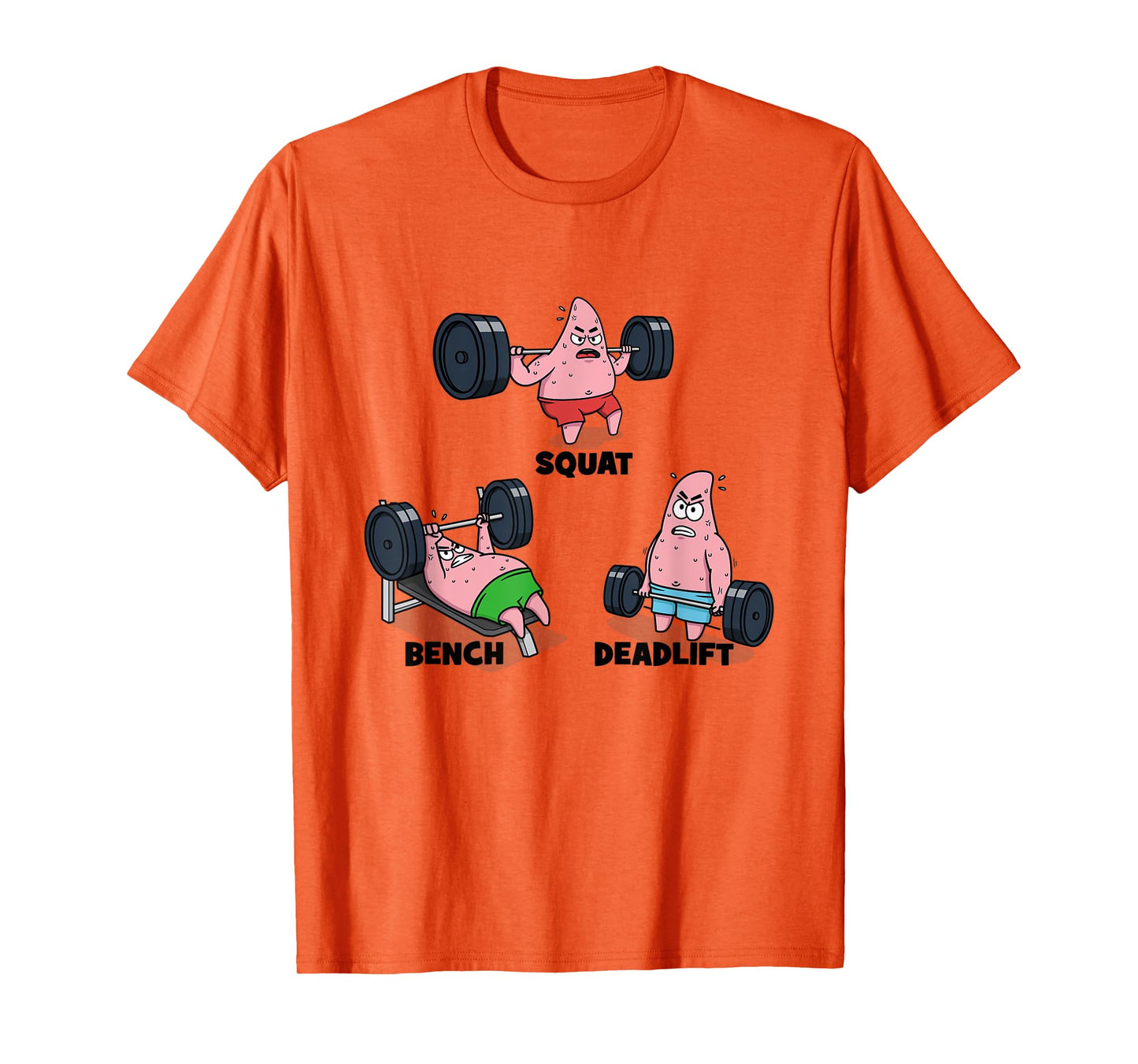 Patrick - Squat, Bench, Deadlift, Funny Cartoon Powerlifting T-Shirt
