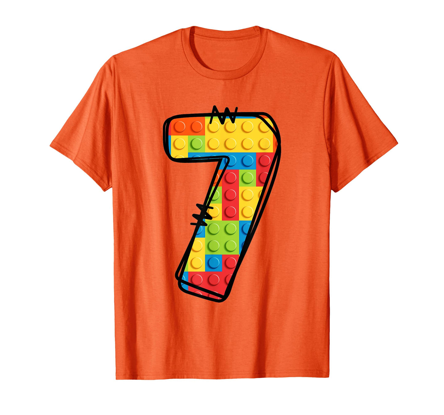7 Year Old Blocks Building Master Builder 7th Birthday T-Shirt