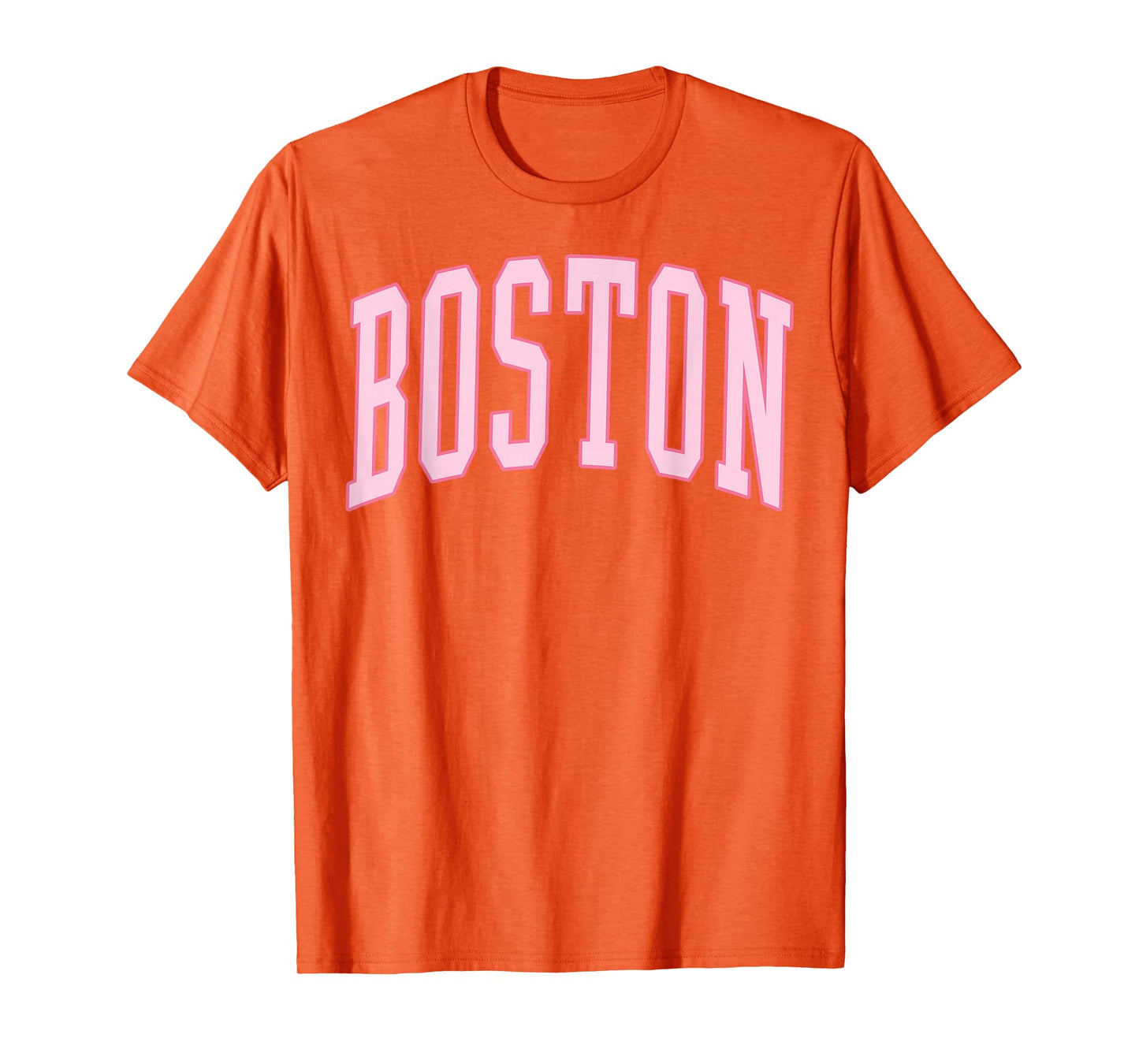 Boston Vintage Preppy Varsity Pink Sports T-Shirt