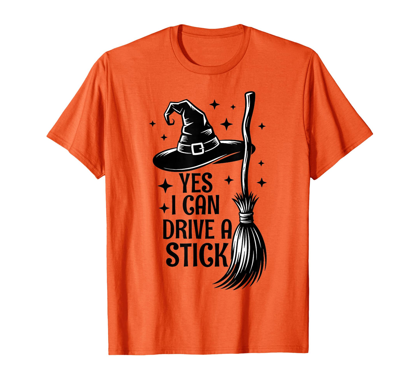 Yes I Can Drive A Stick Funny Halloween Witch T-Shirt