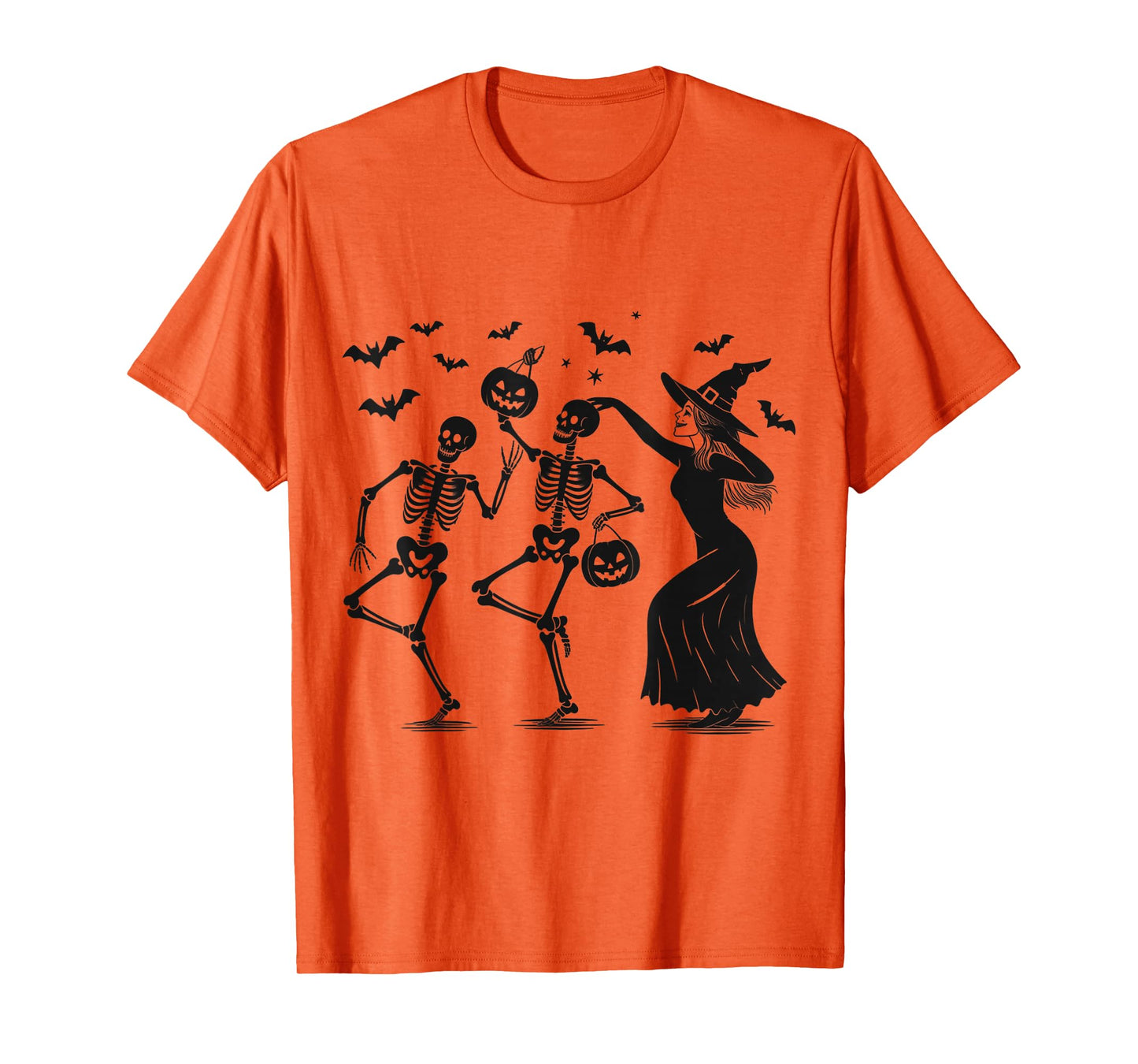 Dancing Skeletons & Witch Halloween Party Design T-Shirt