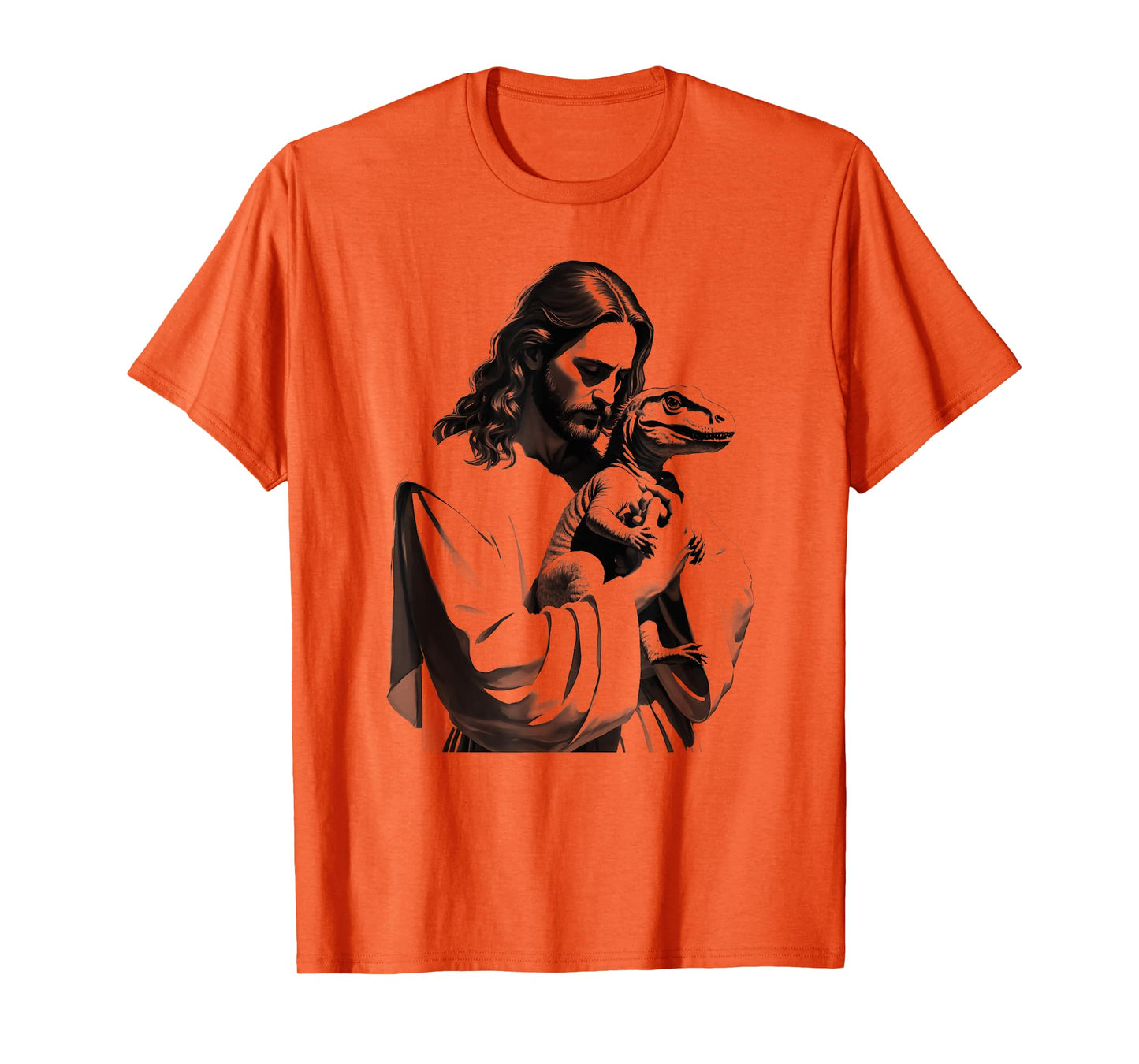 T-Rex Lover Dinosaur Christian Jesus Holding T-Rex T-Shirt