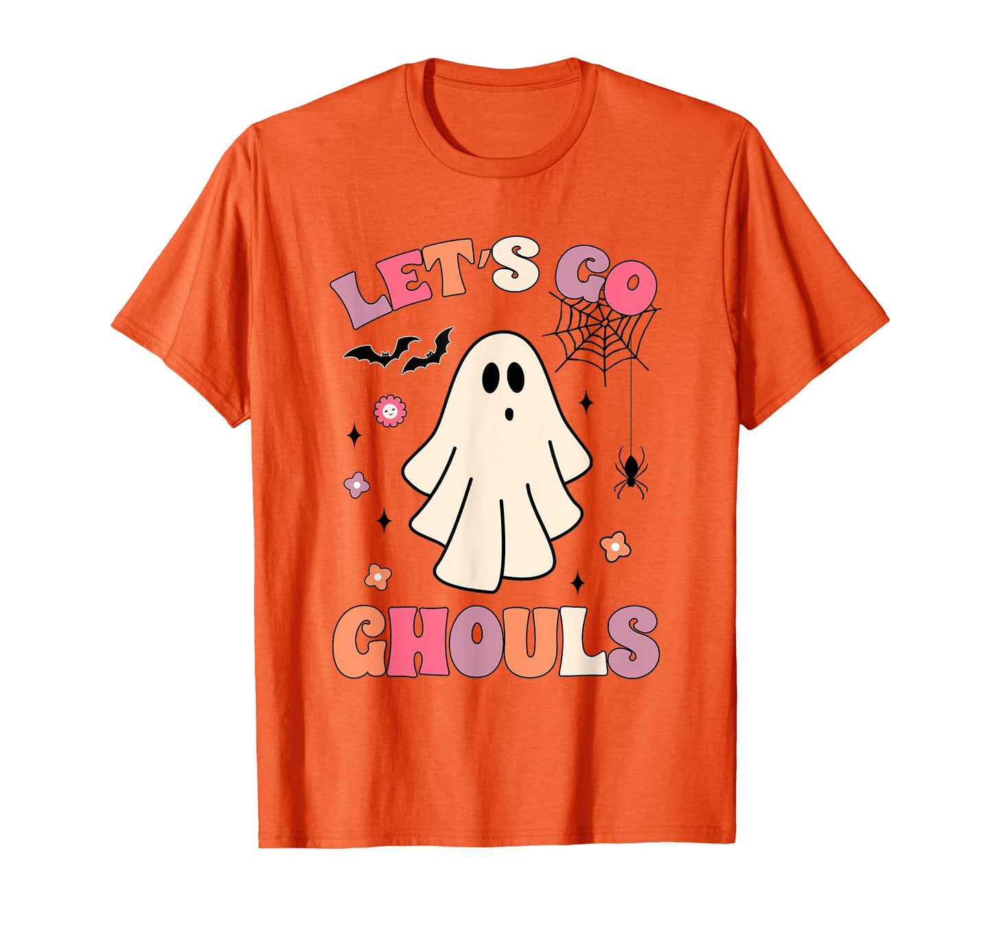 Retro Groovy Let's Go Ghouls Funny Halloween Ghost Costumes T-Shirt