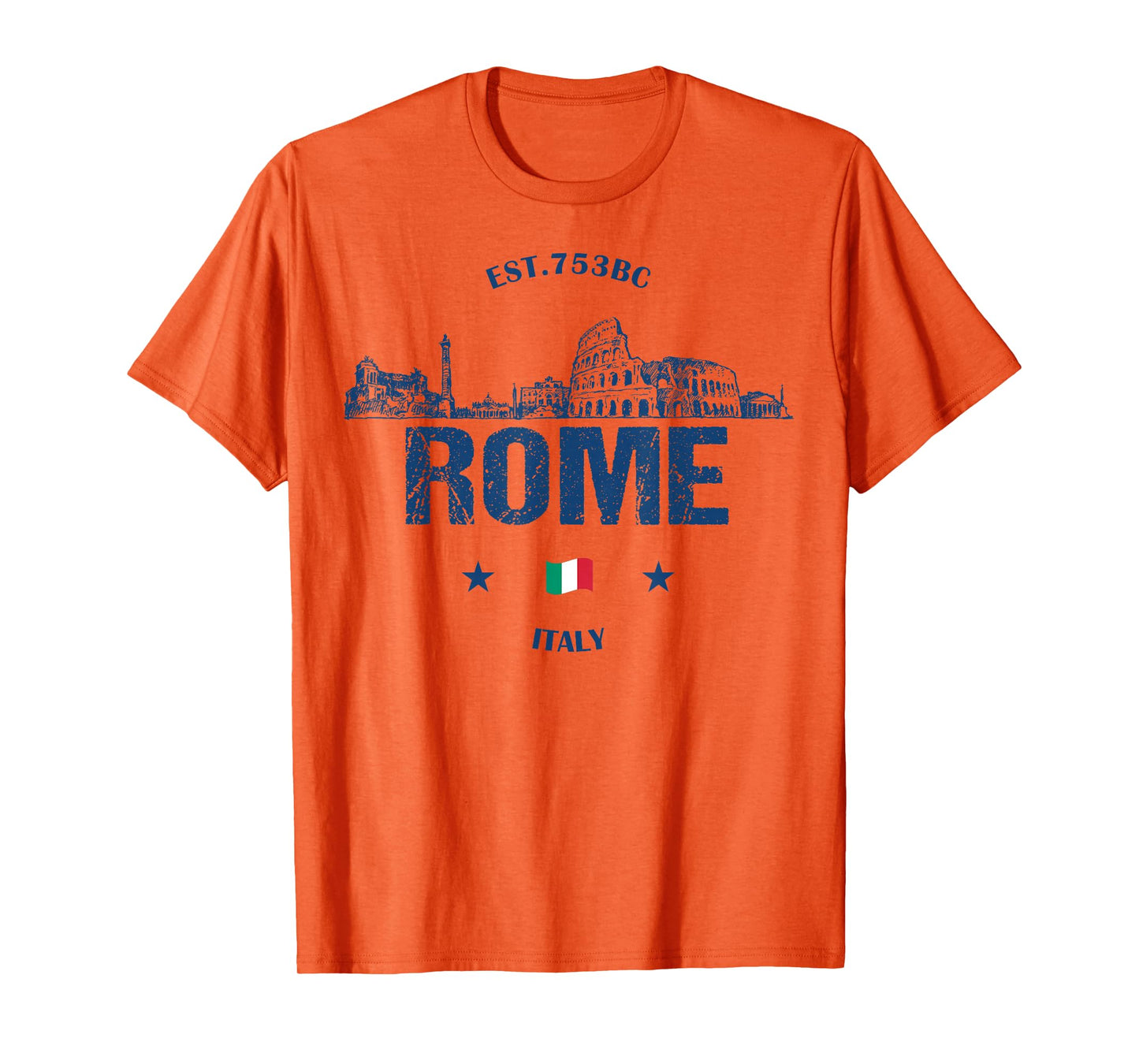 Rome Historical Landmarks Vintage Italy Flag T-Shirt