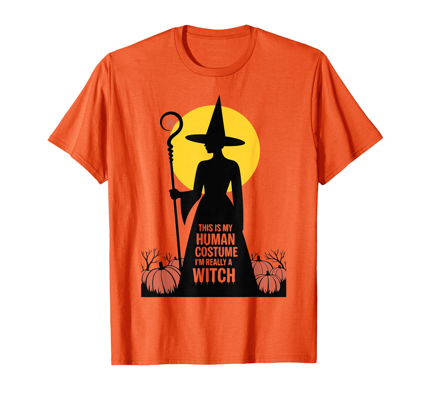 Halloween This is My Human Costume Witch Funny Spooky T-Shirt