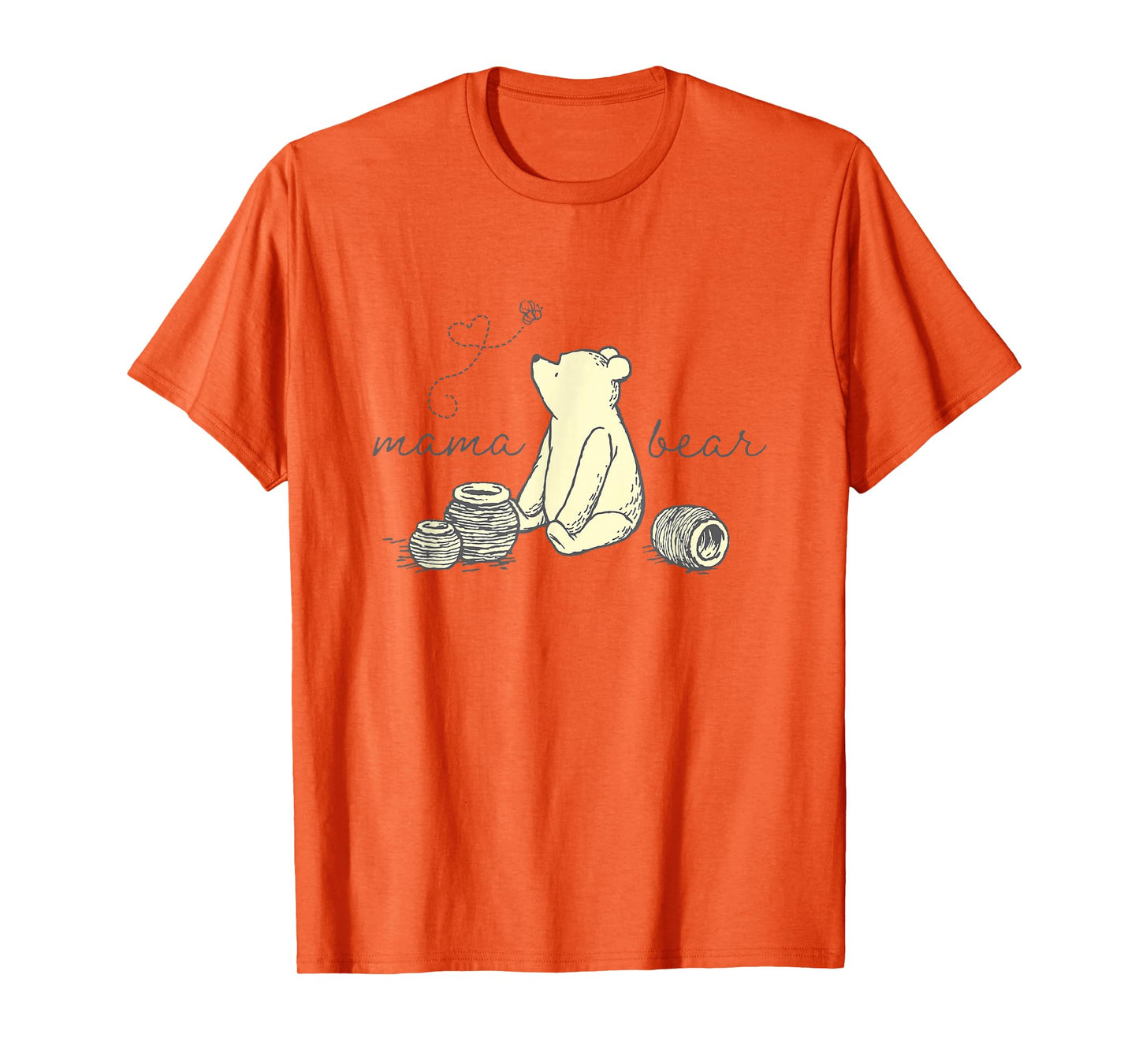 Disney Winnie the Pooh Mama Bear Cute Pooh Big Chest Logo T-Shirt