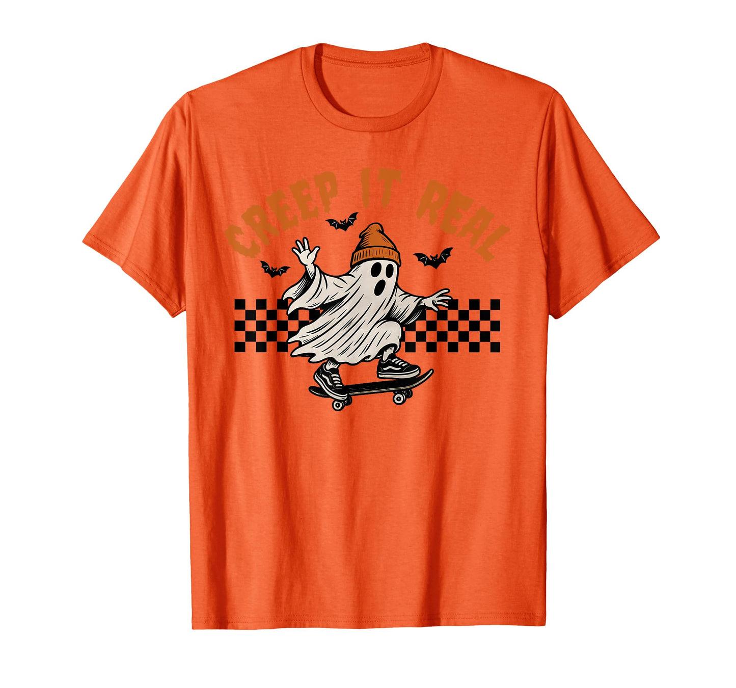 Creep It Real Ghost Skater Halloween Costume Men Boys Kids T-Shirt