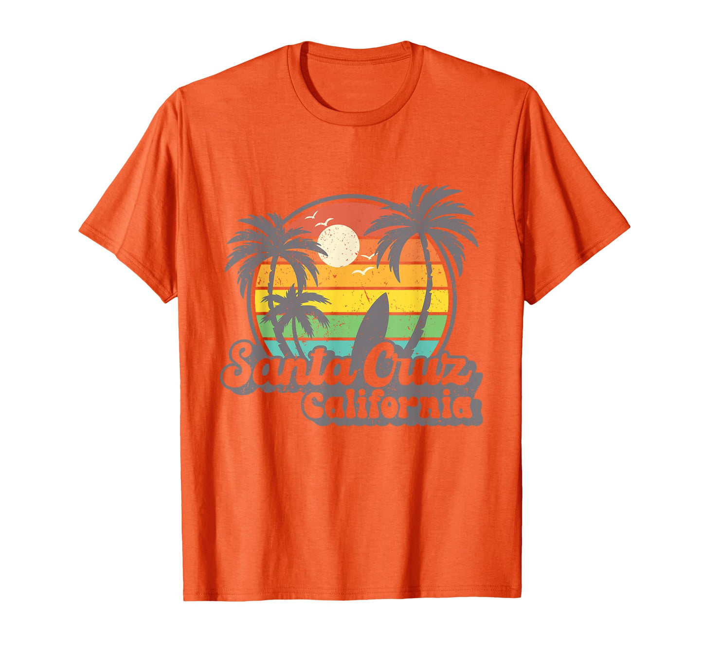 Retro Vintage Surfing & Skateboard Graphic Design Santa Cruz T-Shirt