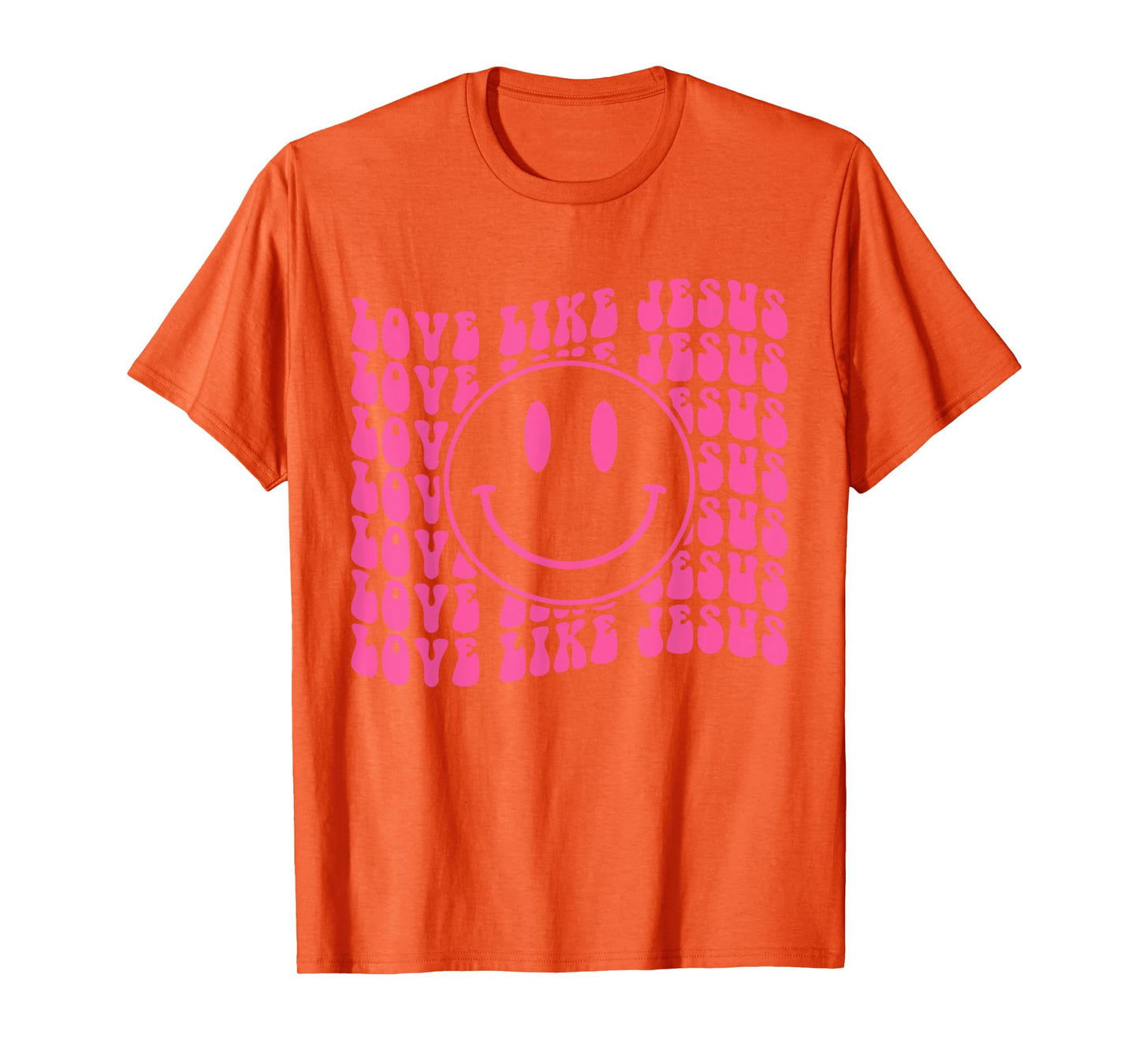 Retro Love Like Jesus Happy Face Aesthetic T-Shirt