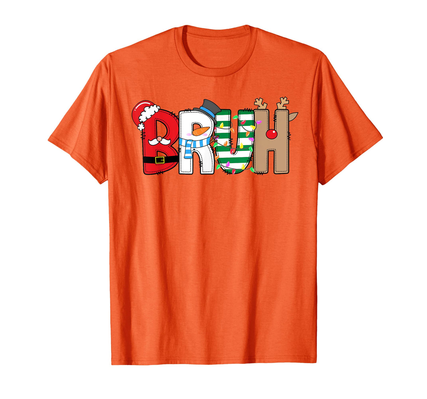 Bruh Santa Snowman Elf Reindeer Merry Christmas Xmas Pajamas T-Shirt